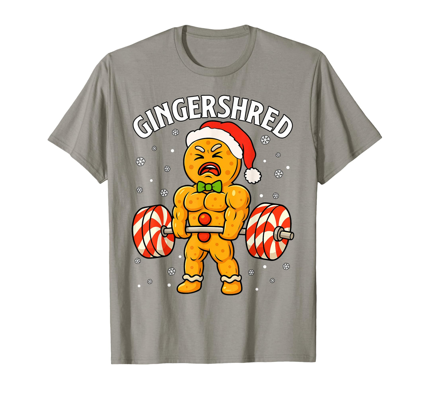 Gingershred Funny Gingerbread Man Gym Bodybuilding Christmas T-Shirt