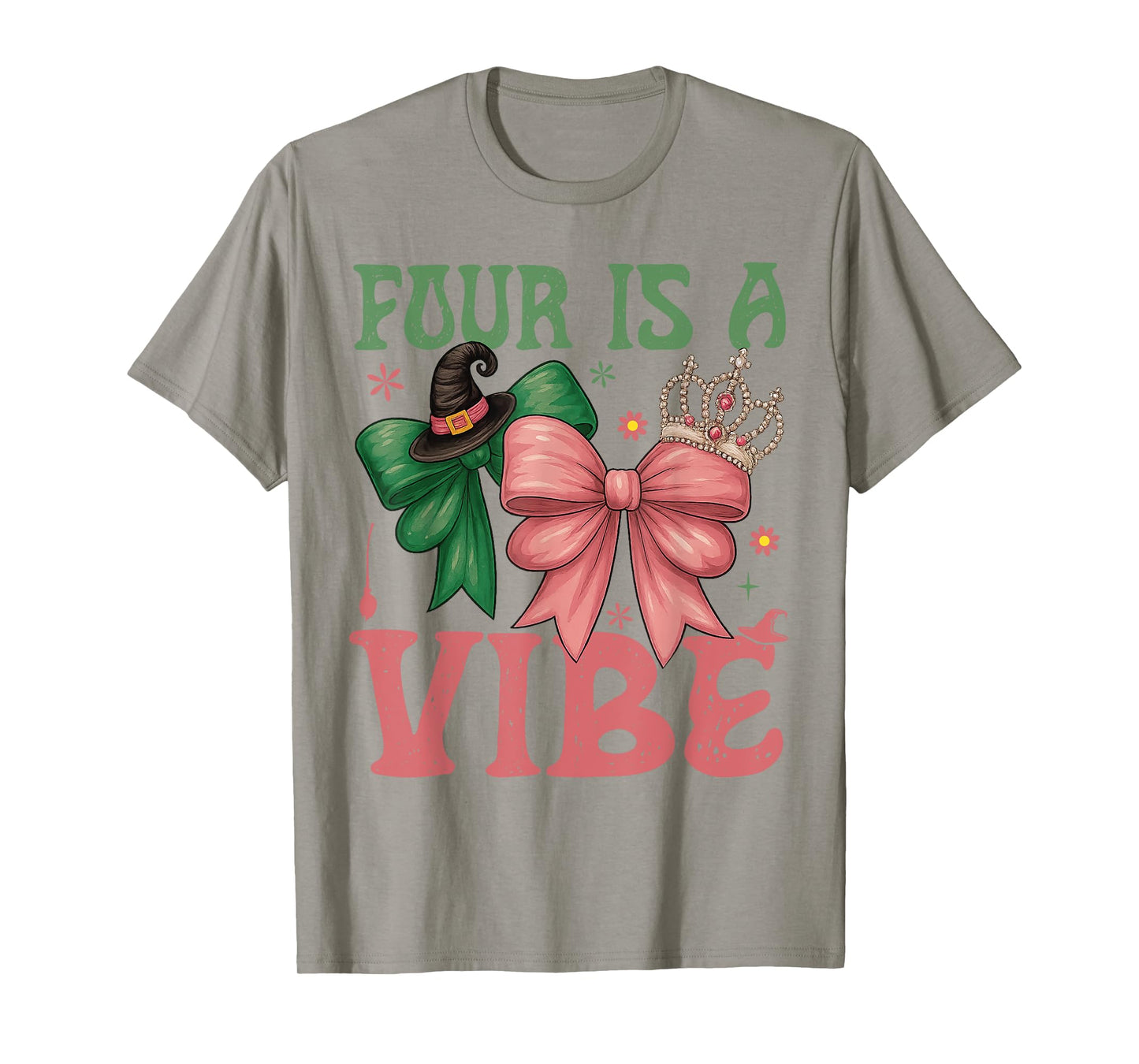 Four is A Vibe 4th Birthday Girl Witch 4 Years Old Girls T-Shirt