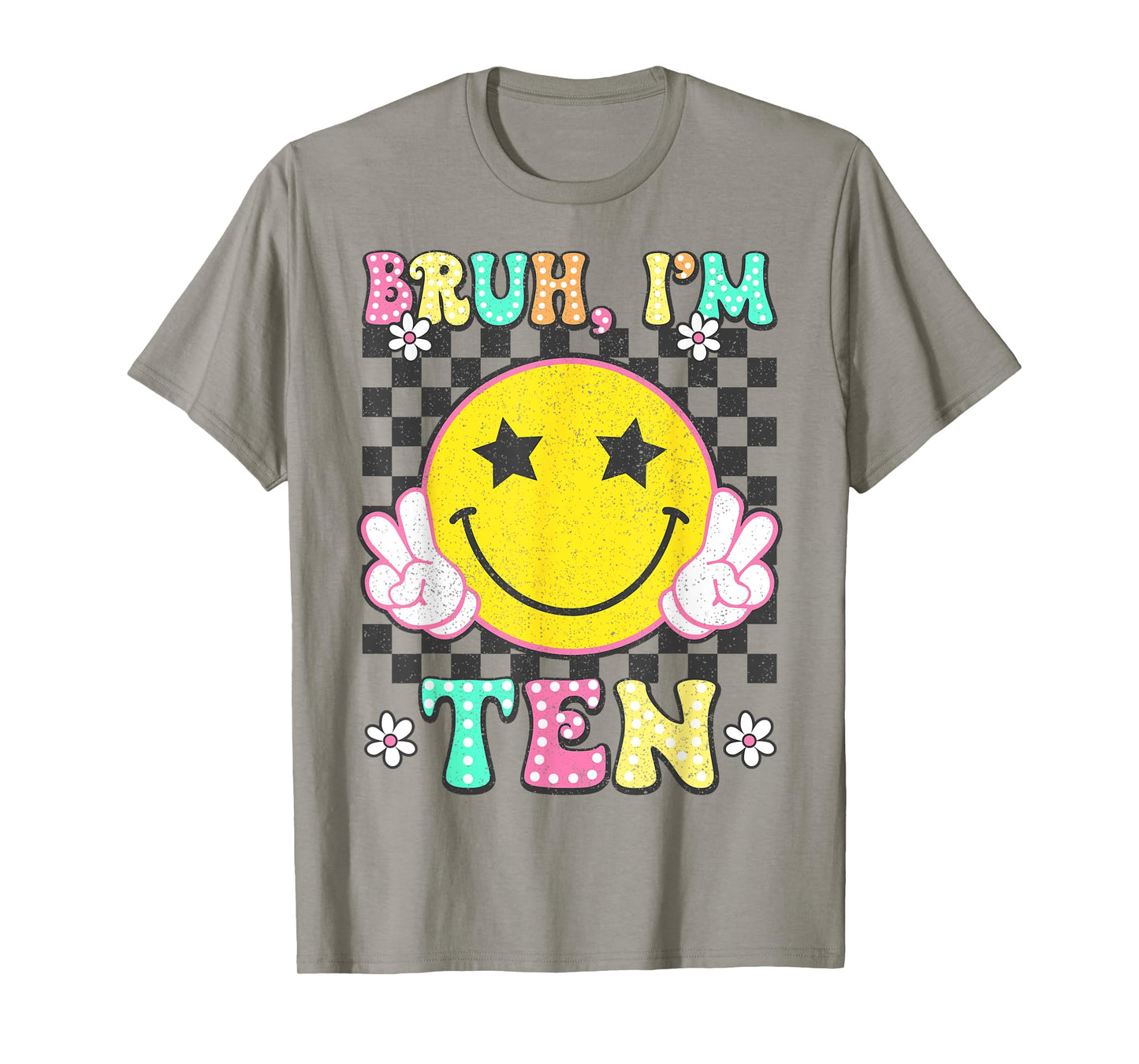 Bruh I'm Ten 10 Retro 10th Birthday 10 Years Old Boys Girls T-Shirt