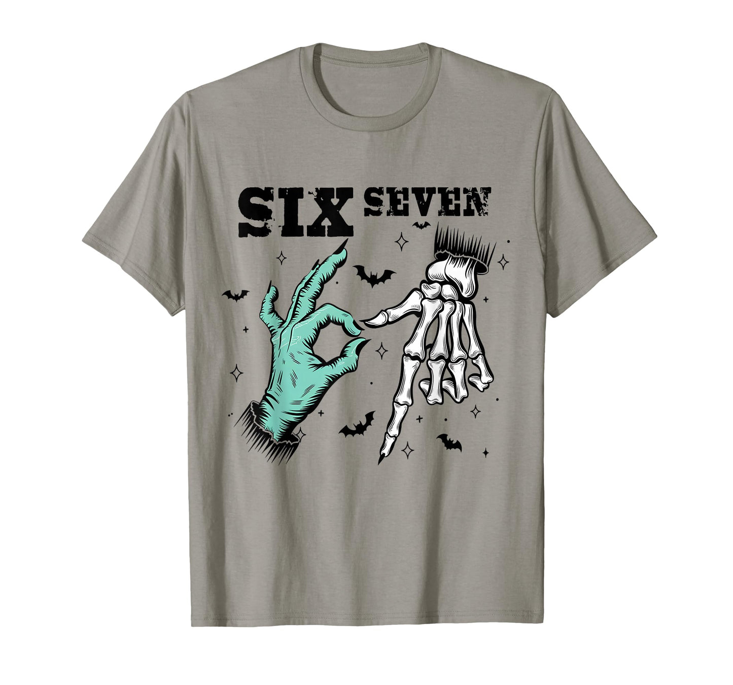 Funny 67 Meme Spooky Skeleton Six Seven Gen Alpha Slang T-Shirt