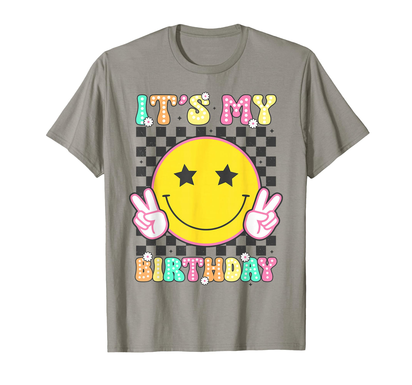Groovy It's My Birthday Girls Women Teens Kid Bday Flower T-Shirt