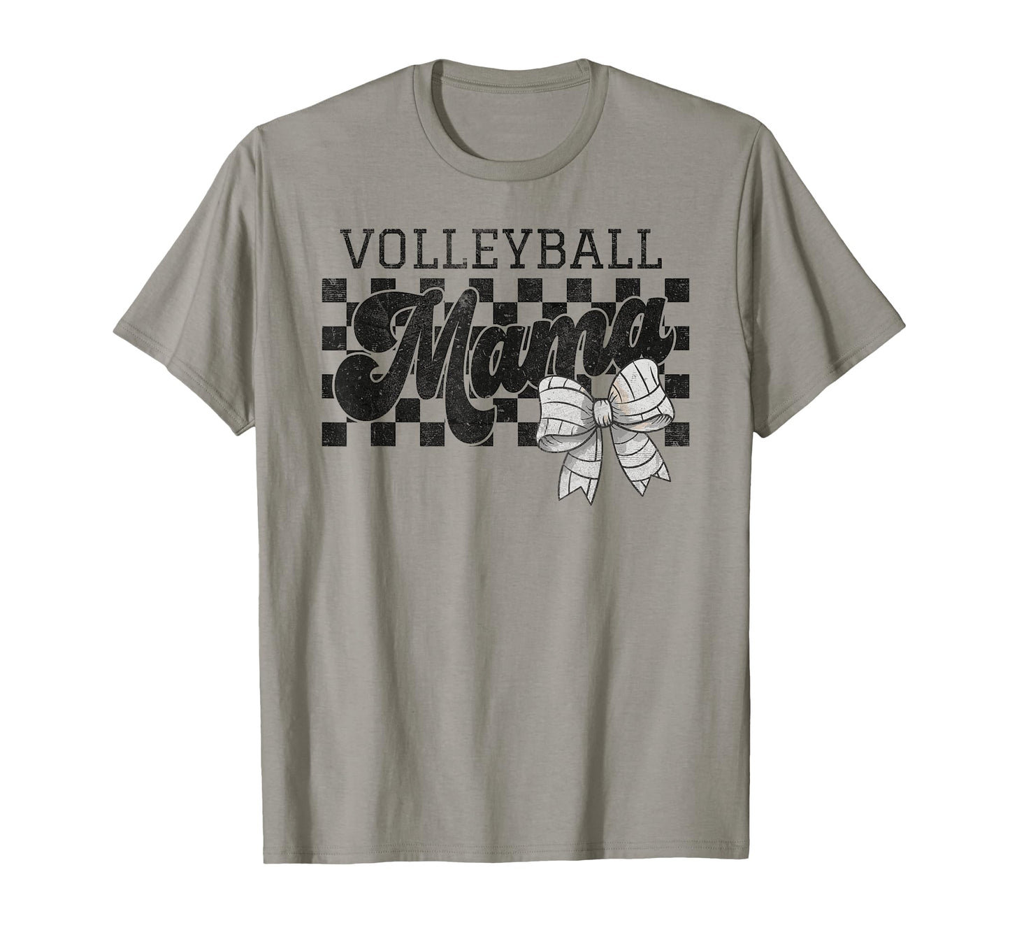 Volleyball Mama Mom Game Day Retro Volleyball Coquette Bow T-Shirt