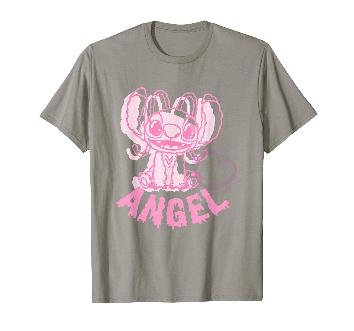 Disney Lilo & Stitch Cute Alien Pink Drip Angel T-Shirt