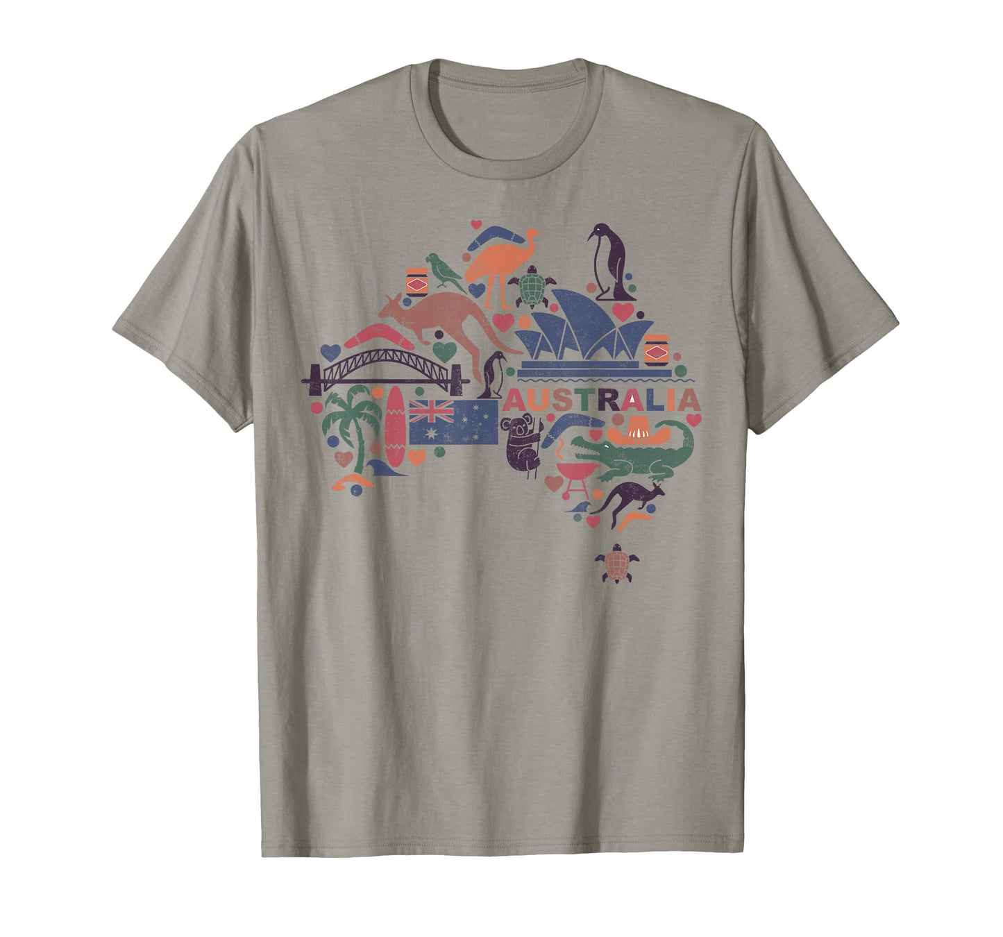 Travel Australia Map Sydney Australian Vacation Souvenir Tee T-Shirt
