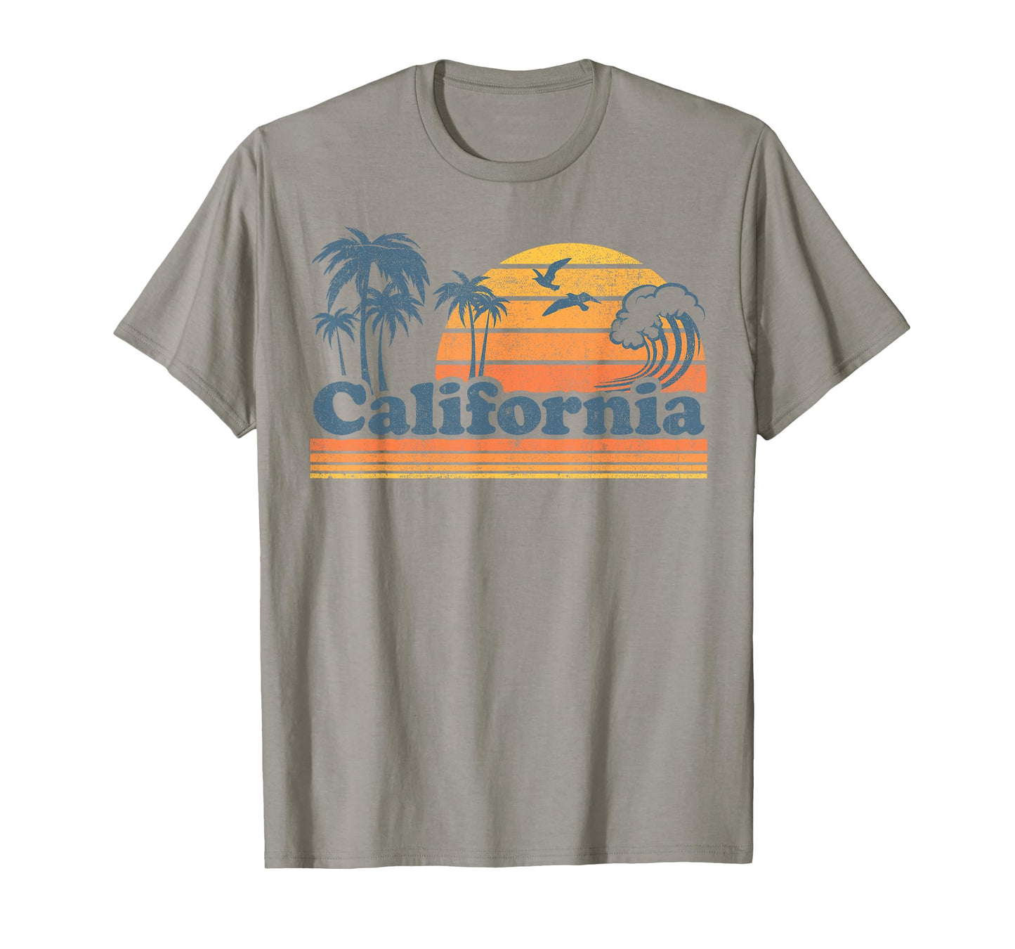 California Vacation Sunset Cute Cali 70s Vintage Retro Beach T-Shirt
