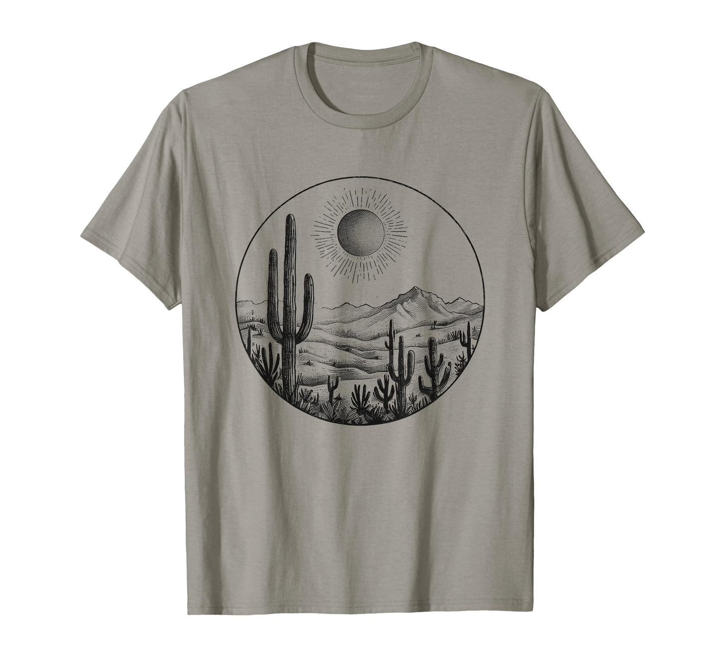 Desert Cactus Plants Adventure Arizona Cactus Scene Vintage T-Shirt