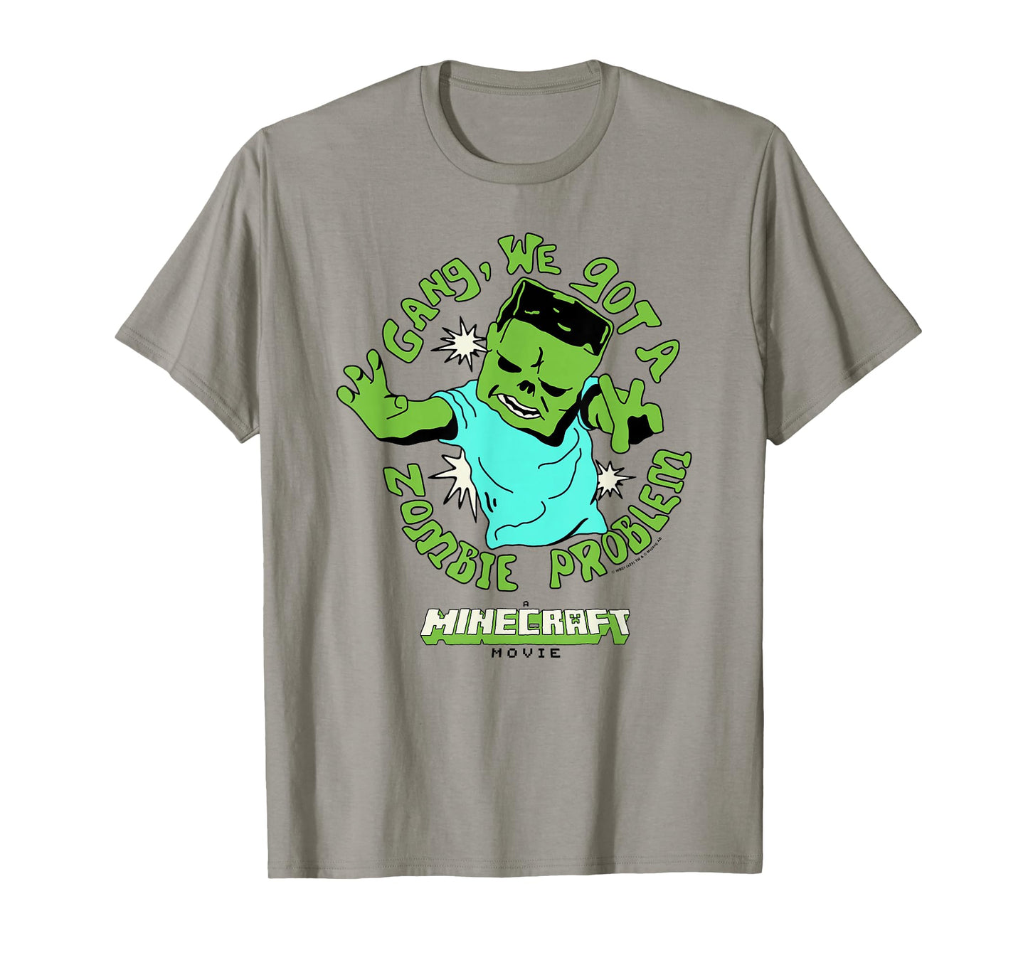 A Minecraft Movie Gang We Got A Zombie Problem Cartoon Style T-Shirt