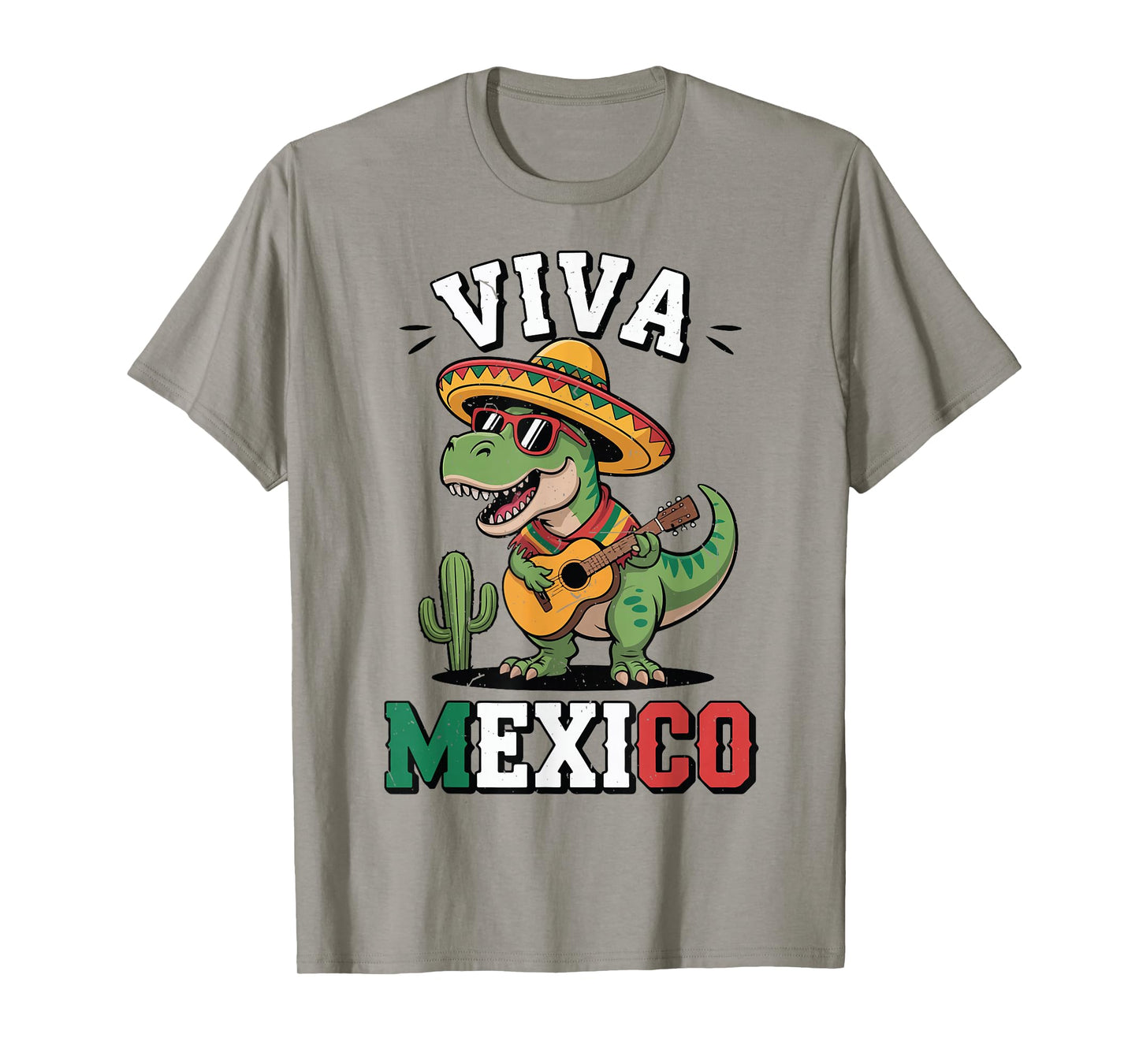 Kids Viva Mexico Shirt Boy Mexican Dinosaur Independence Day T-Shirt