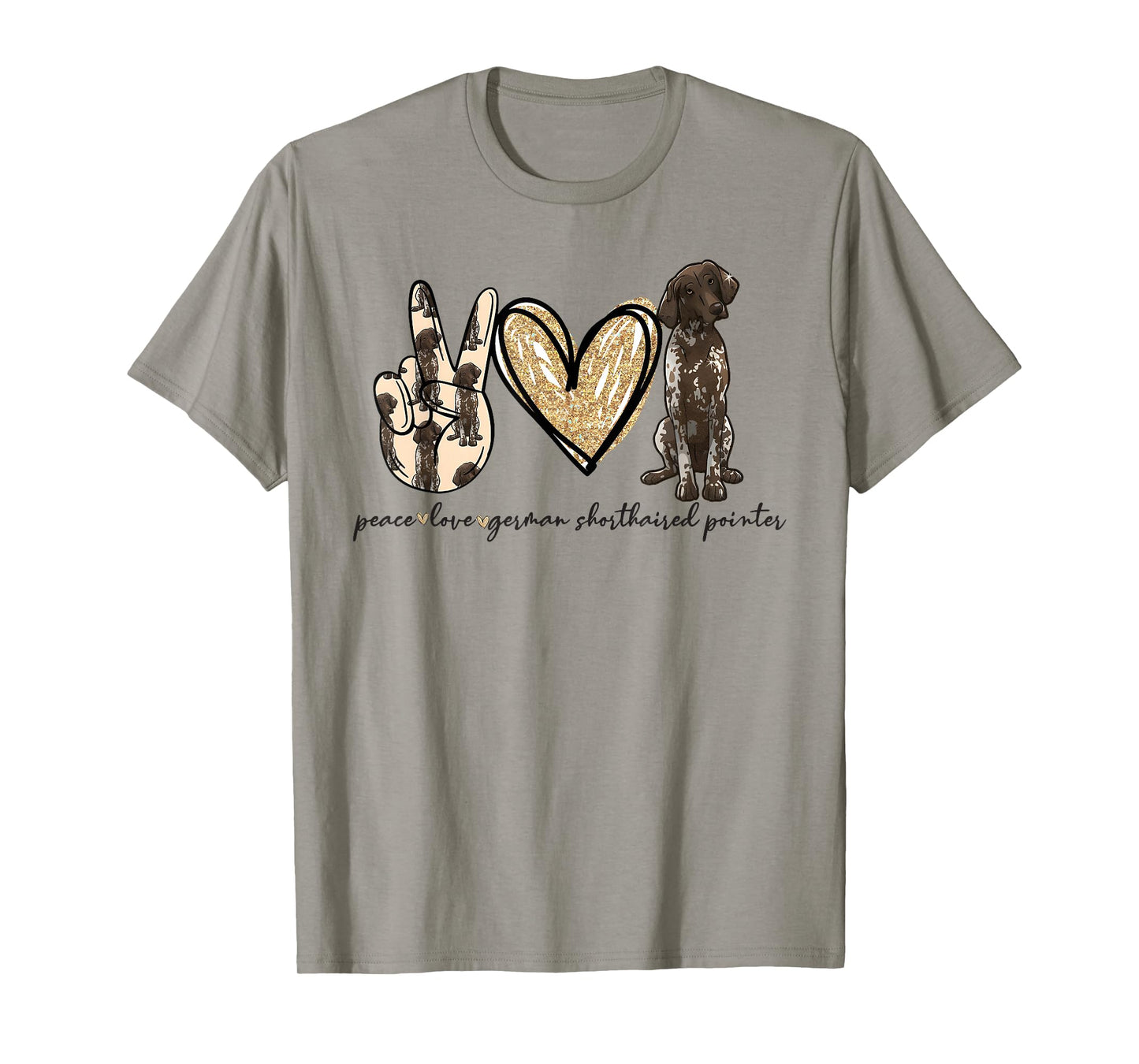 Peace Love GSP German Shorthaired Pointer Dog Lover T-Shirt