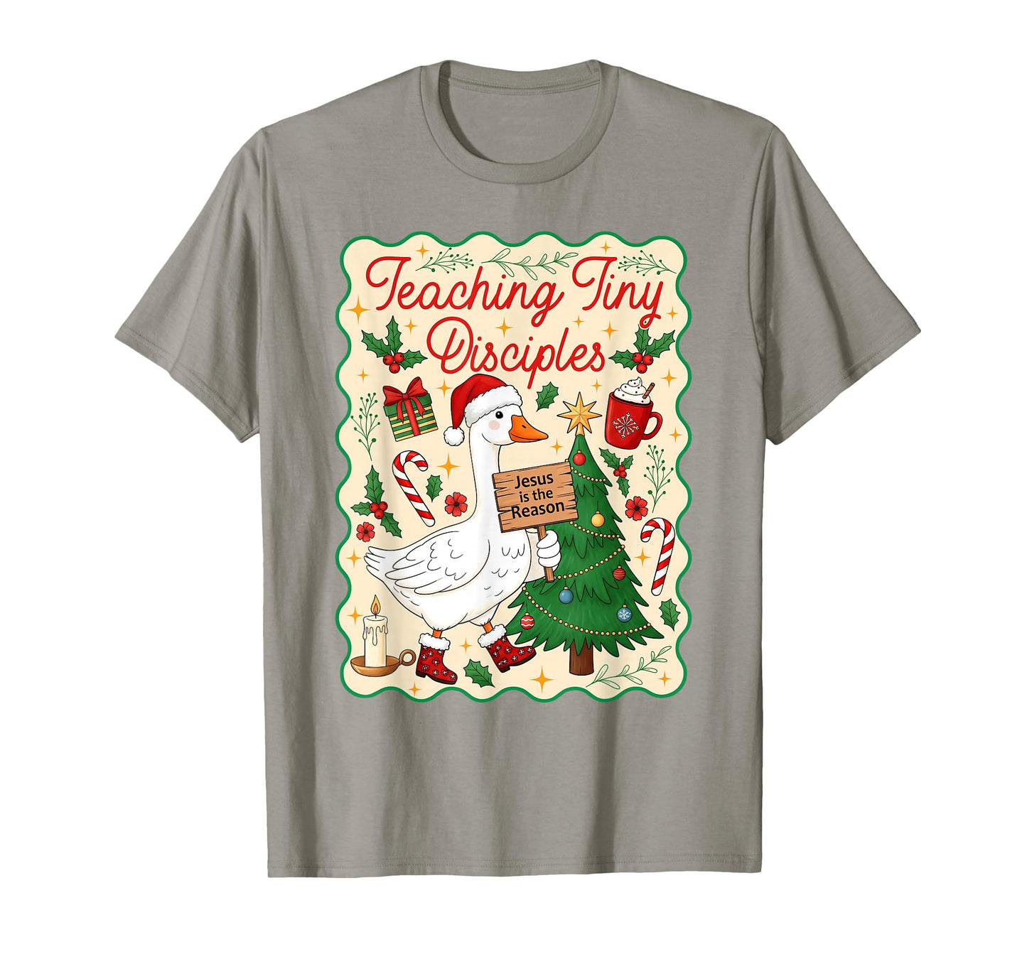Teaching Tiny Disciples Christian Bible Teacher Goose Xmas T-Shirt