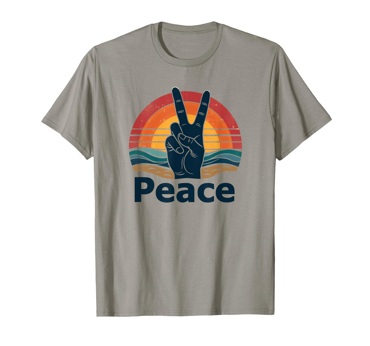 Retro Peace Sign Vintage 70s Hippie Sunrise Bohemian Peace T-Shirt
