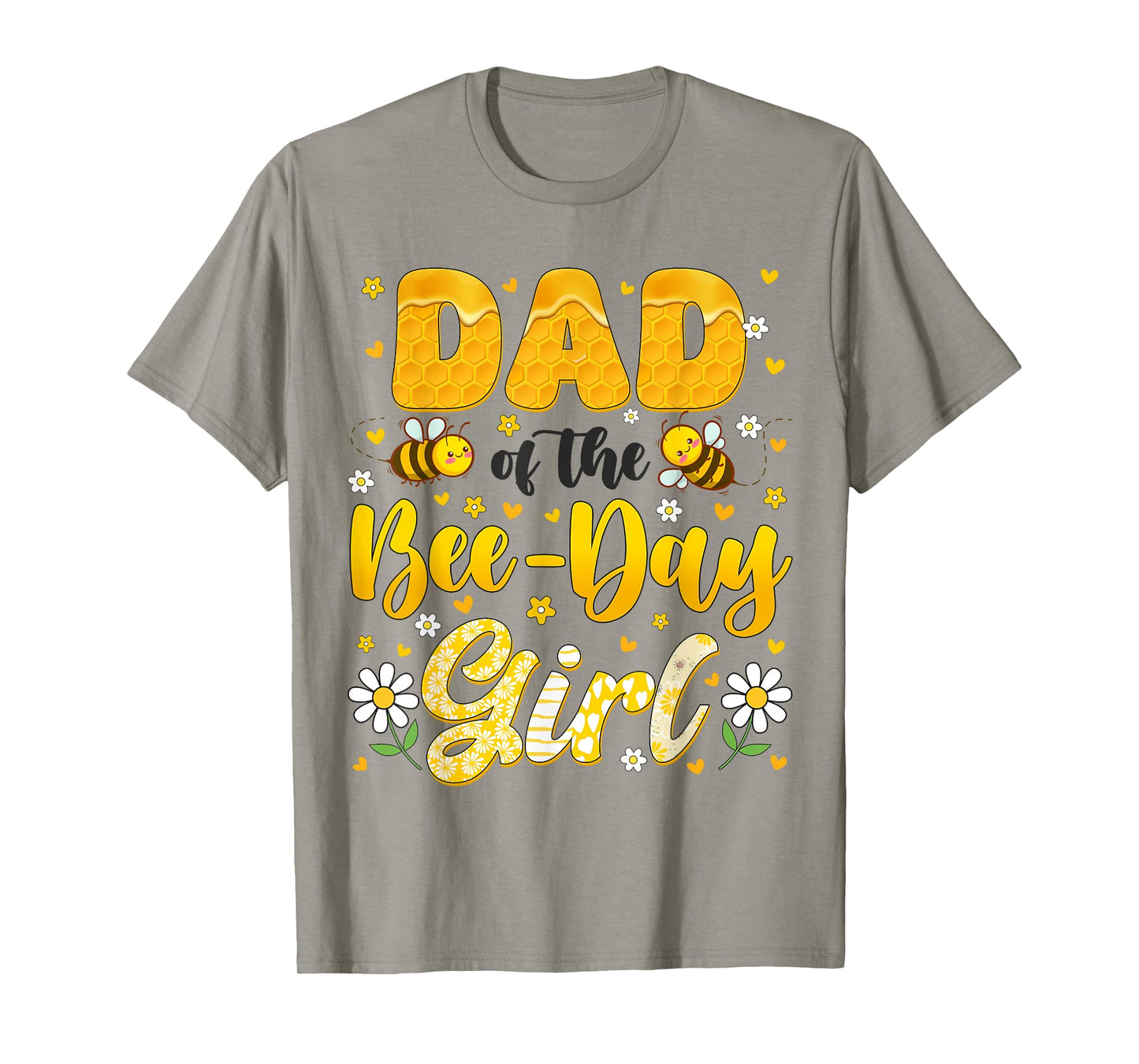 Dad Of The Bee Day Girl Flower Birthday Family Matching T-Shirt