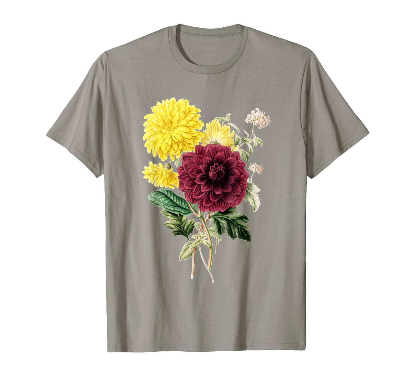Dahlia Botanical Plant Bee Flower Annual Garden T-Shirt