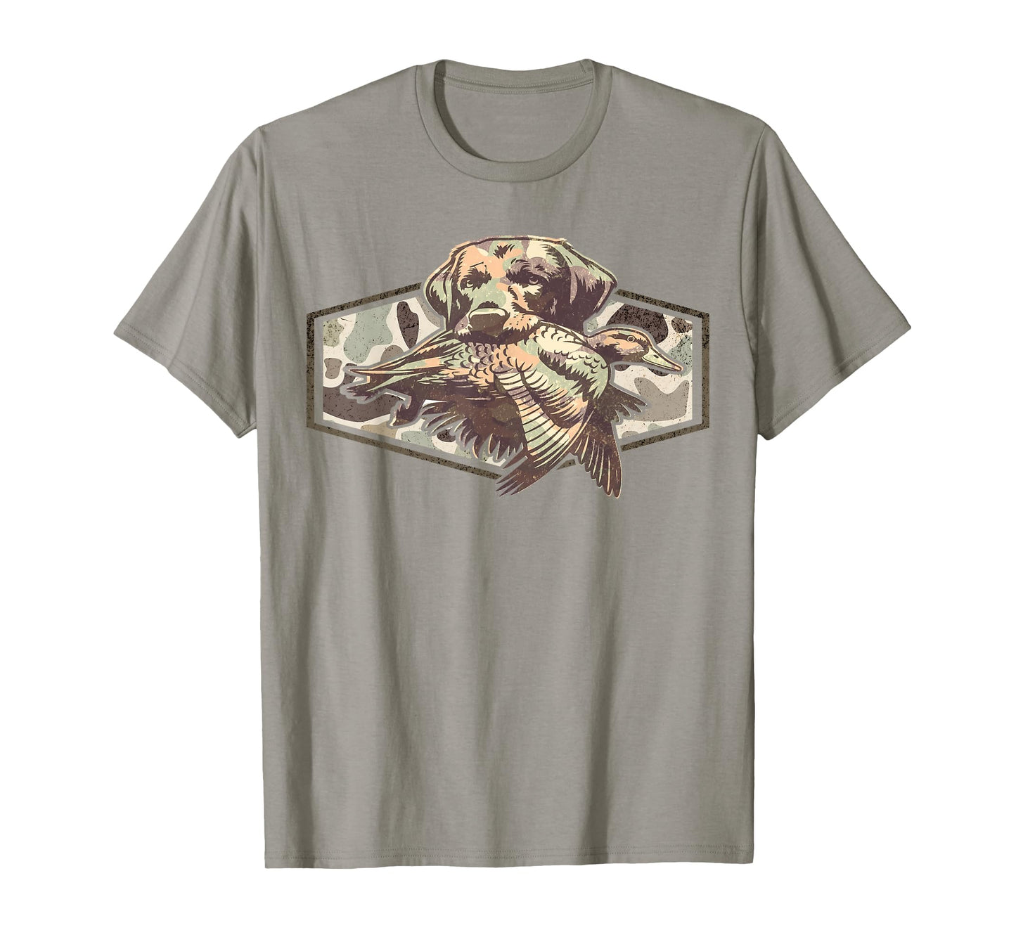 Retro Old Camo Duck Hunting Lab Dog Labrador Southern Boy T-Shirt