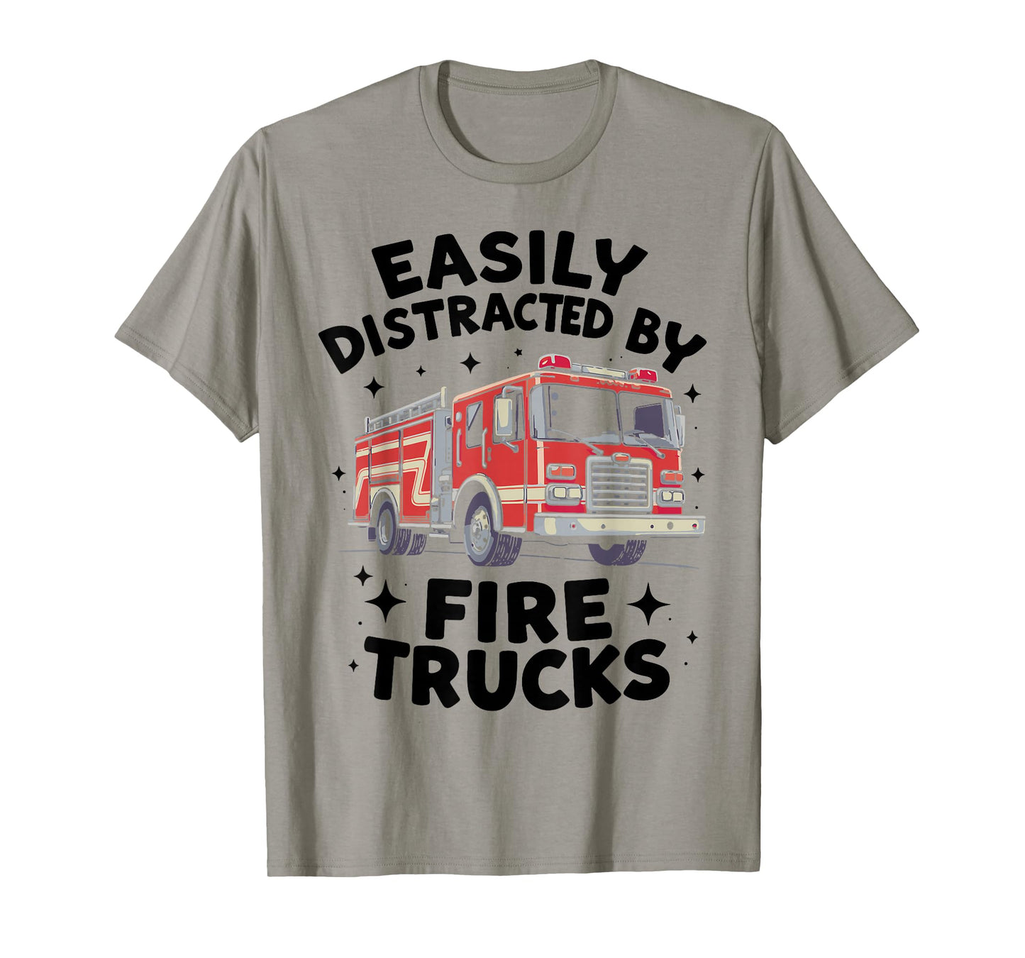 Firefighter Art for Funny Men Women Kids Fire Truck Fireman T-Shirt