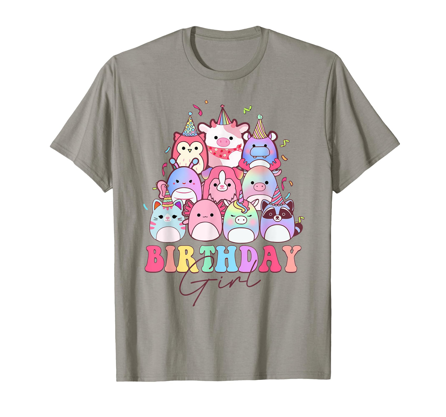 Birthday Girl Squish Squad Girls Kids Birthday Party T-Shirt