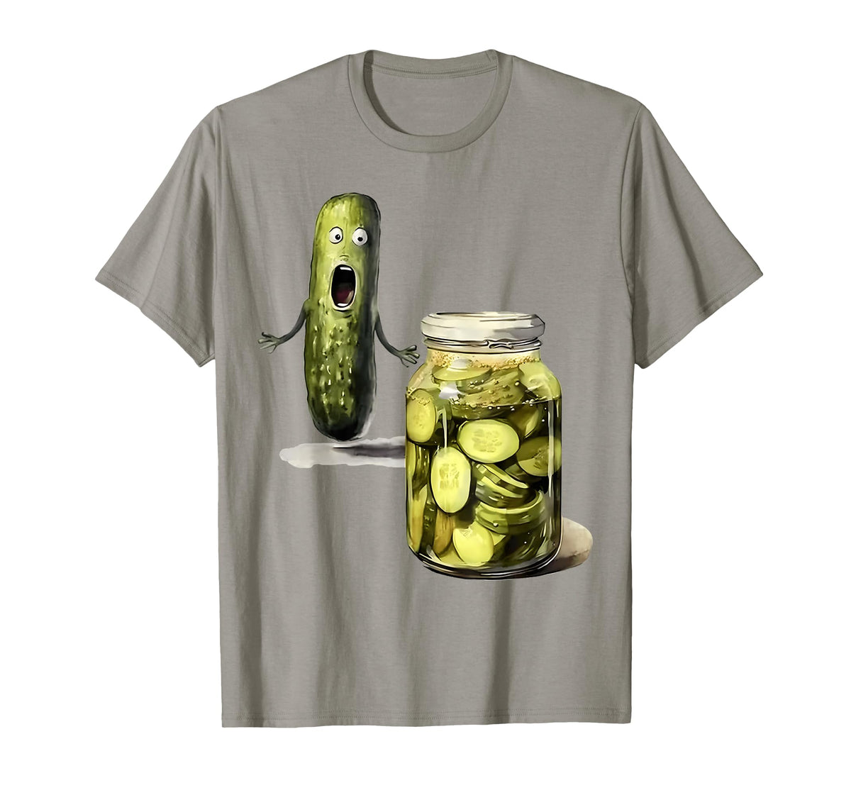Funny Pickle Surprise A Cucumber And A Jar Of Sliced Pickles T-Shirt