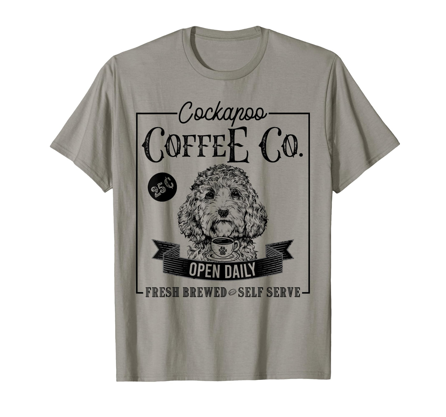 Retro Cockapoo Coffee Funny Doodle Dog Mom Coffee Lover T-Shirt for Men Women Girls Kids