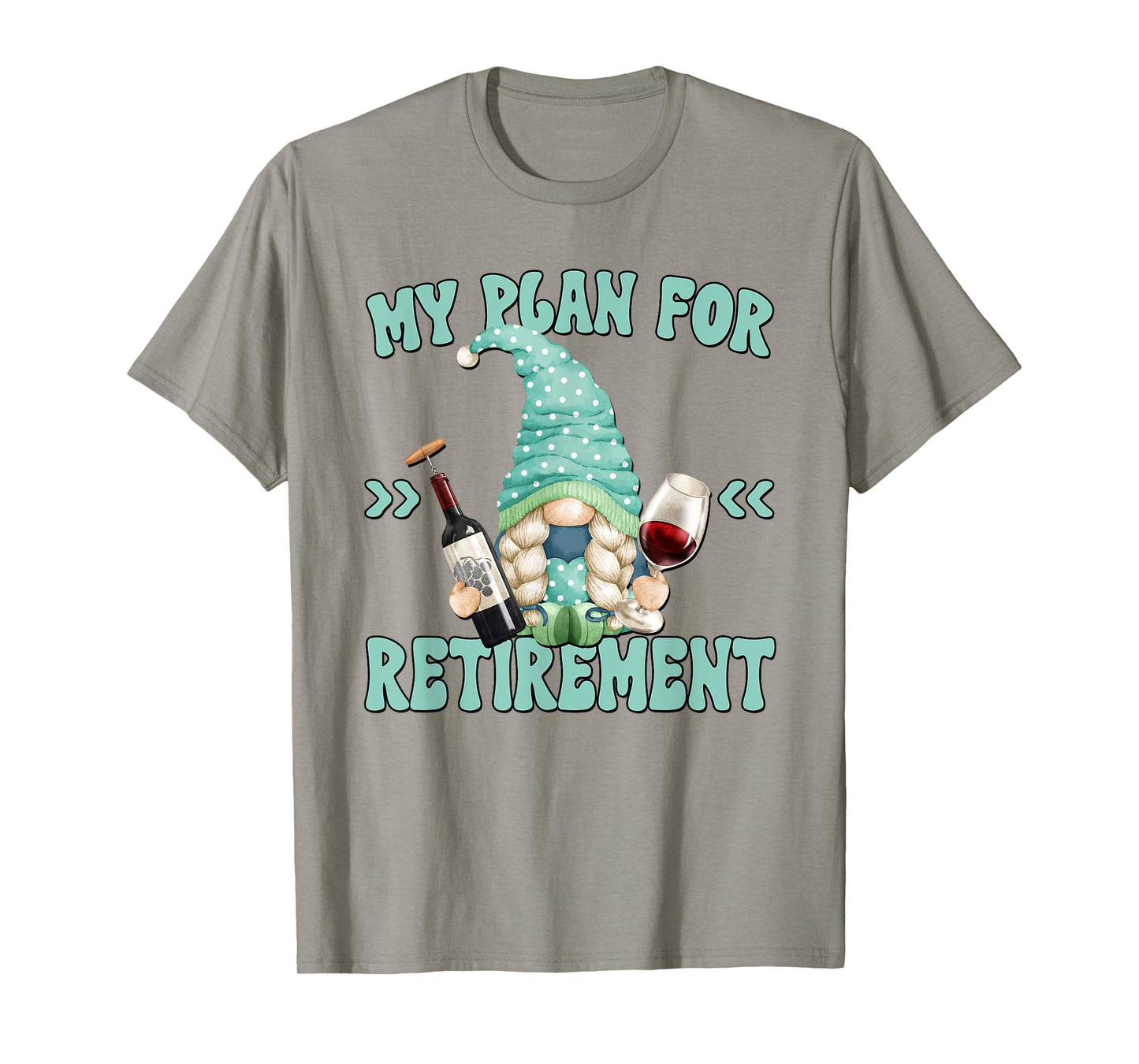 Funny Yoga And Wine Gnome For Retired Women Retirement Plan T-Shirt
