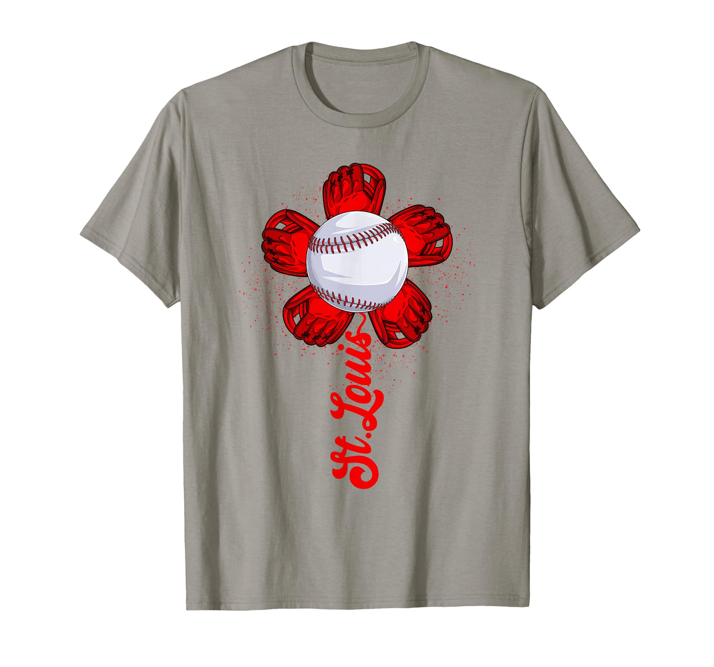 St. Louis Retro Baseball Flower Lover Met At Game Day Boys T-Shirt
