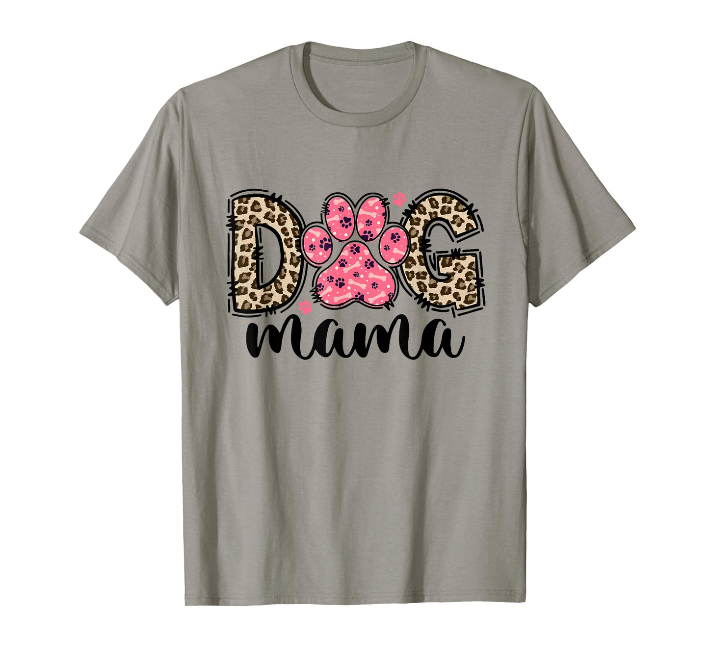 Cute Dog Mama Leopard Dog Lover Paw Dog Mom Squad T-Shirt for Men Women