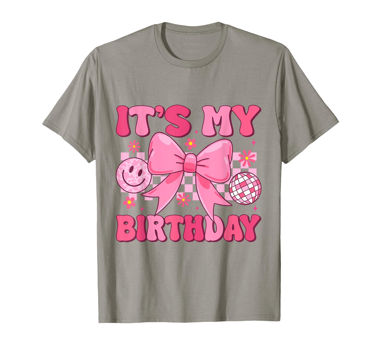Groovy It's My Birthday Girls Teens Kids Coquette Bow Bday T-Shirt