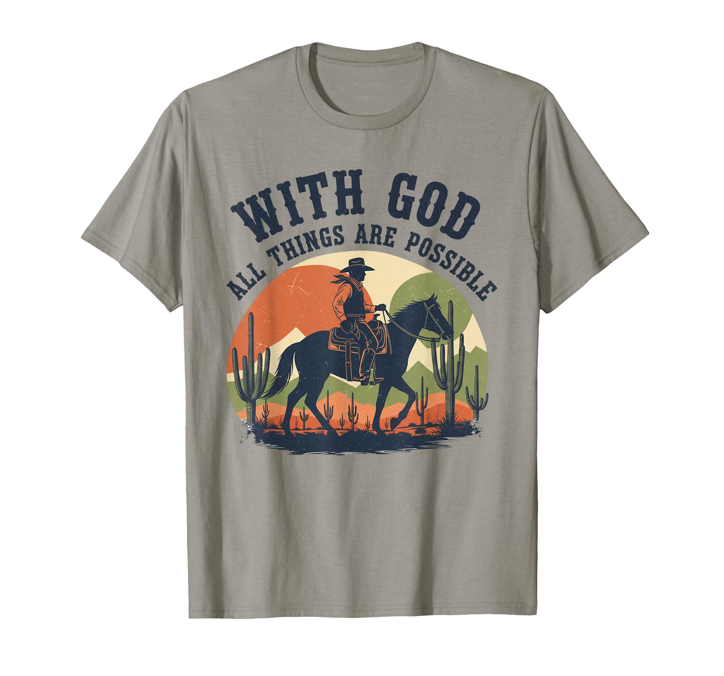 Cowboy Bible Scripture Verse Western Jesus for Mens Faith T-Shirt