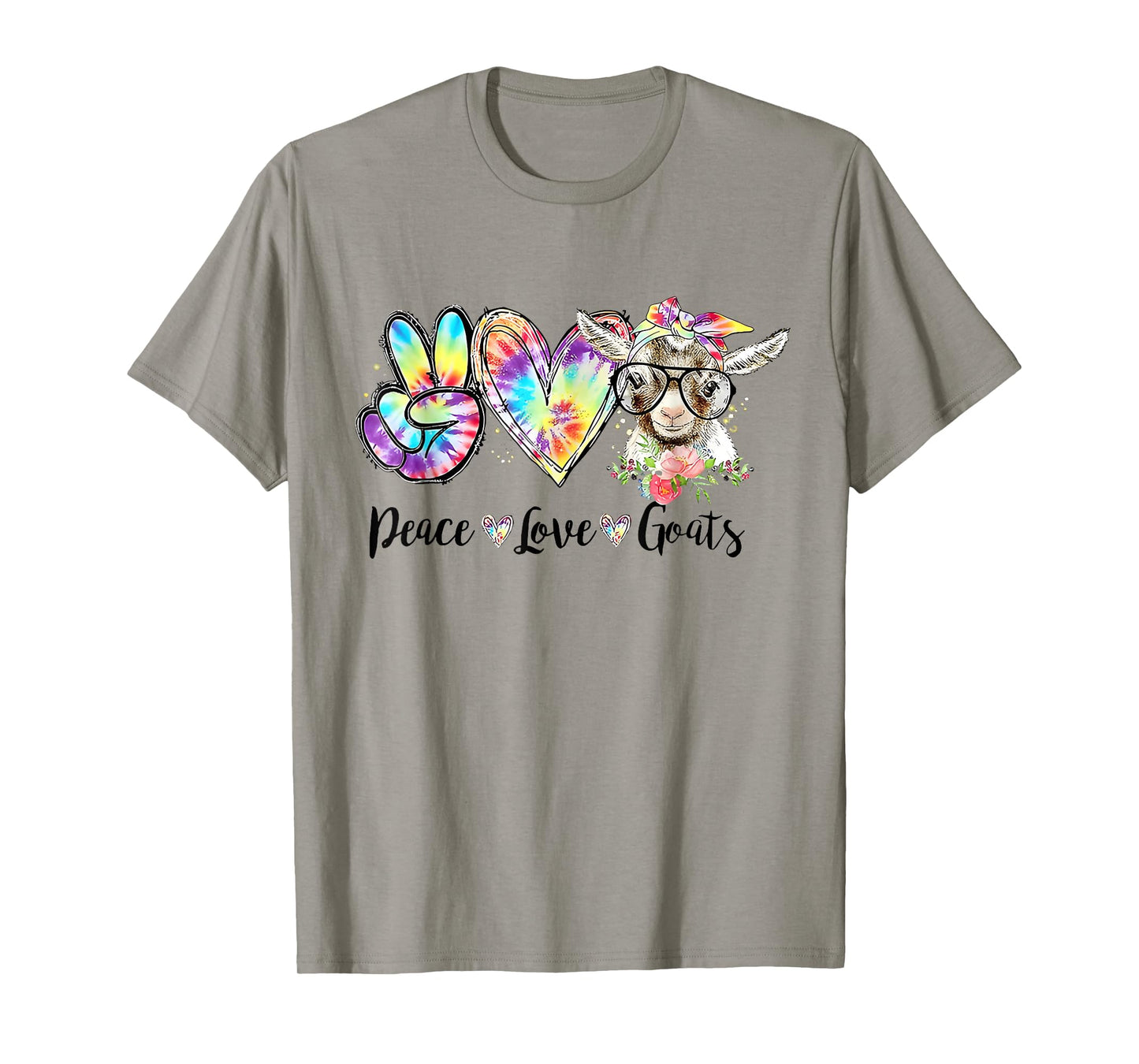 Tie Dye Peace Love Goats Farm Girl Goat Lover Funny T-Shirt