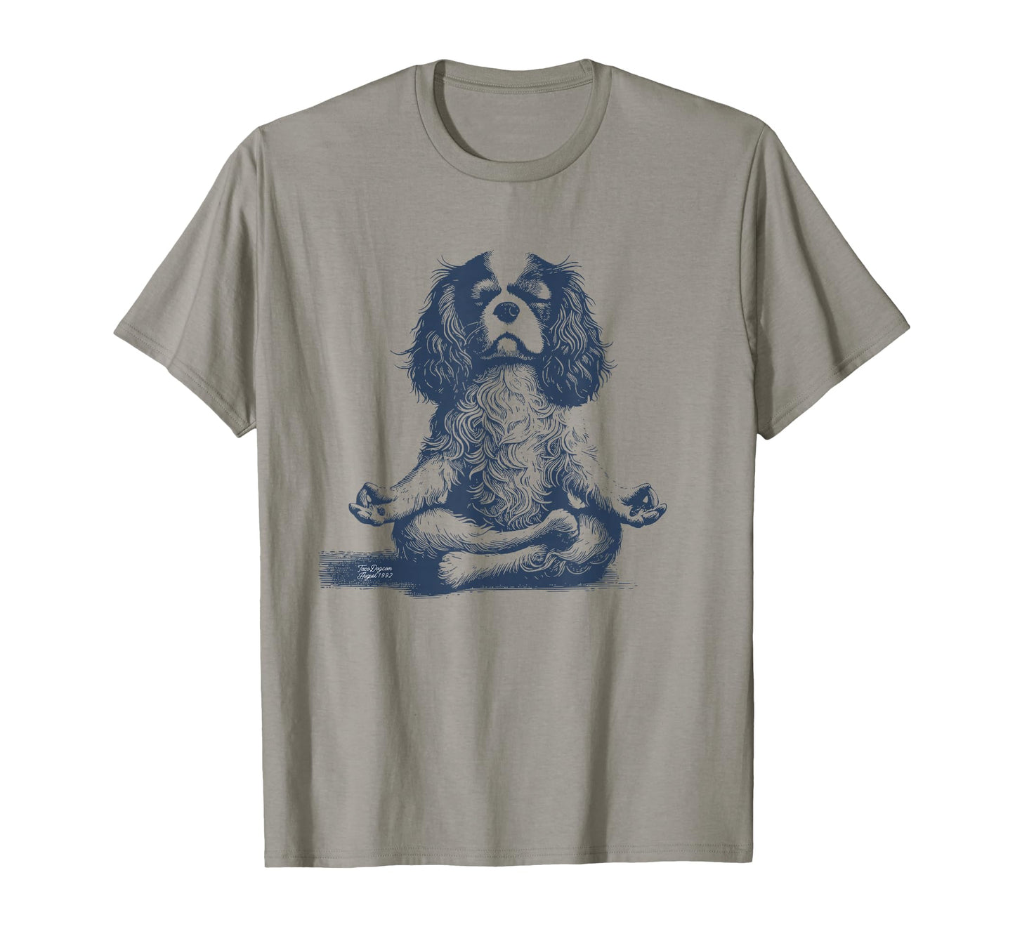 Cavalier King Charles Spaniel Lotus Meditate Yoga Vintage T-Shirt