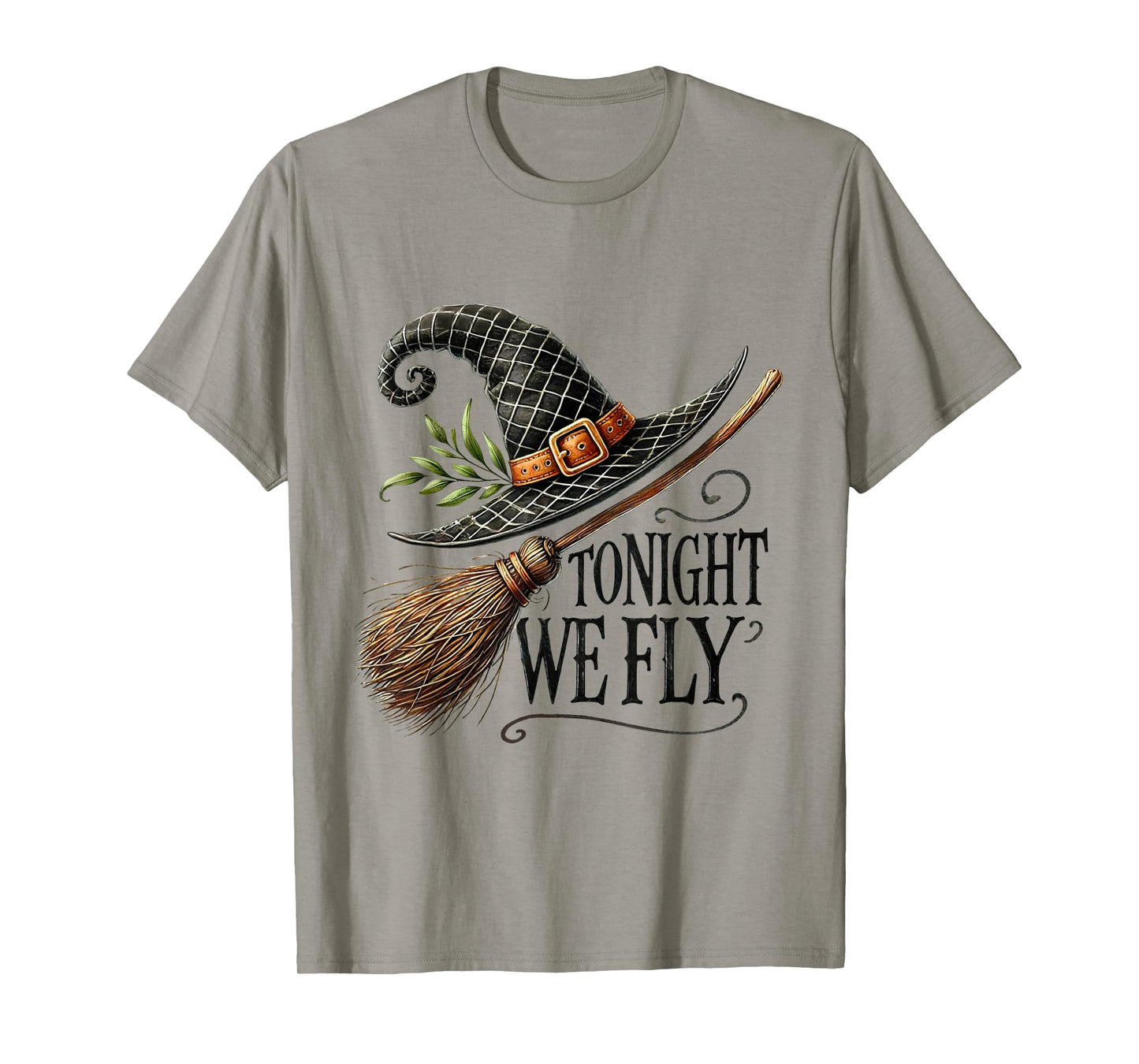 Tonight We Fly Fun Halloween Pumpkin Witches Ghost Graphic T-Shirt