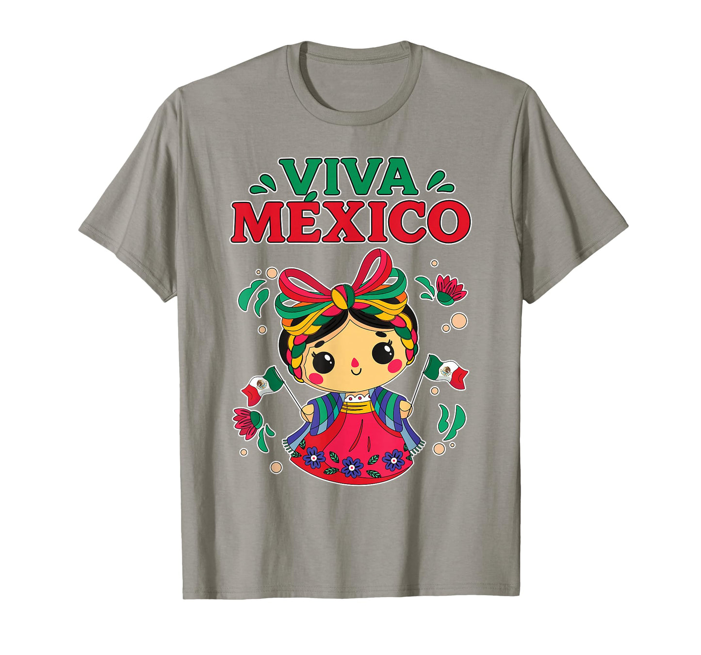 Viva Mexico Cute Mexican Girl Doll Mexican Independence Day T-Shirt