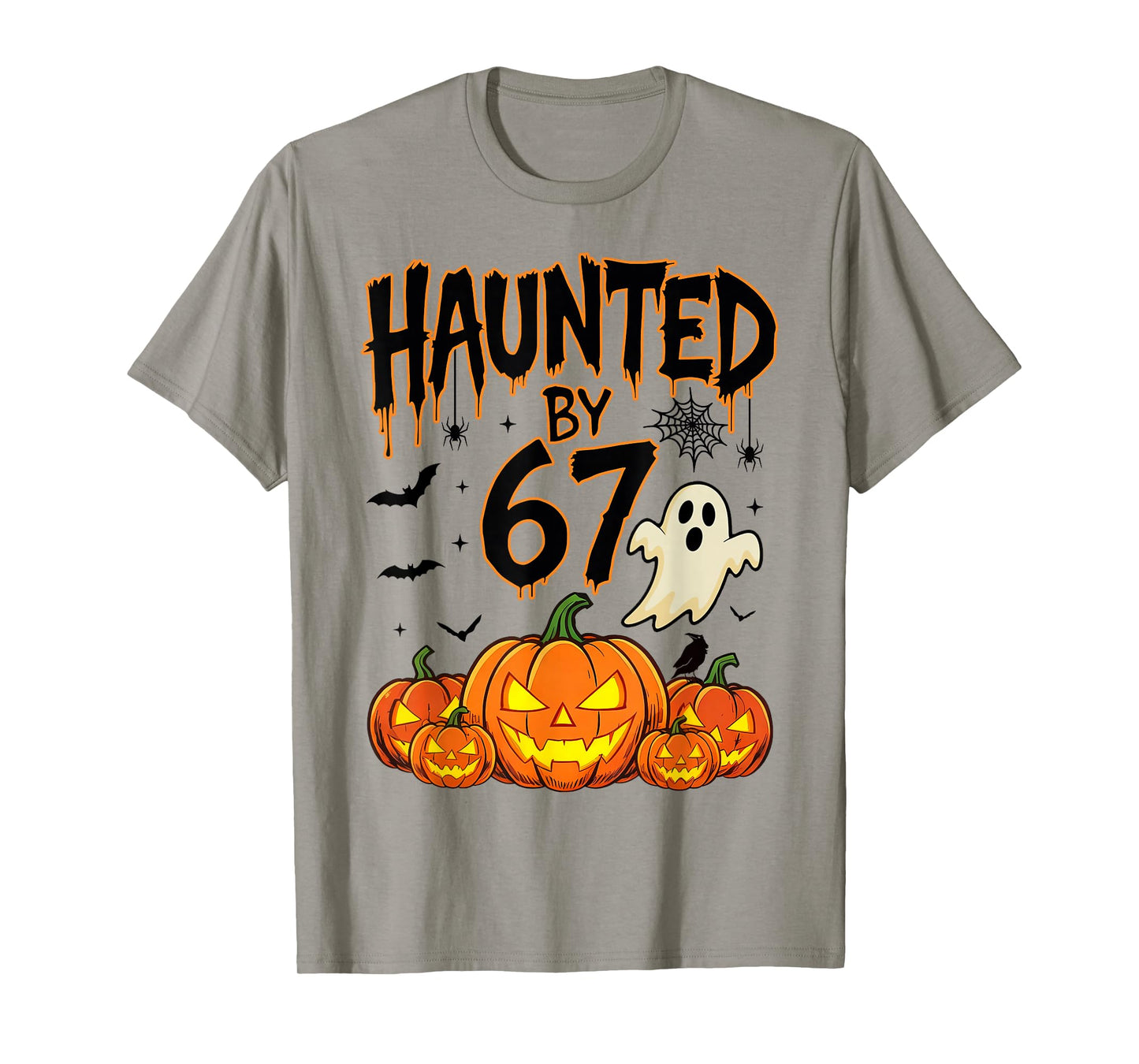 Haunted by 67 Funny Six Seven Meme Pumpkin Ghost Halloween T-Shirt