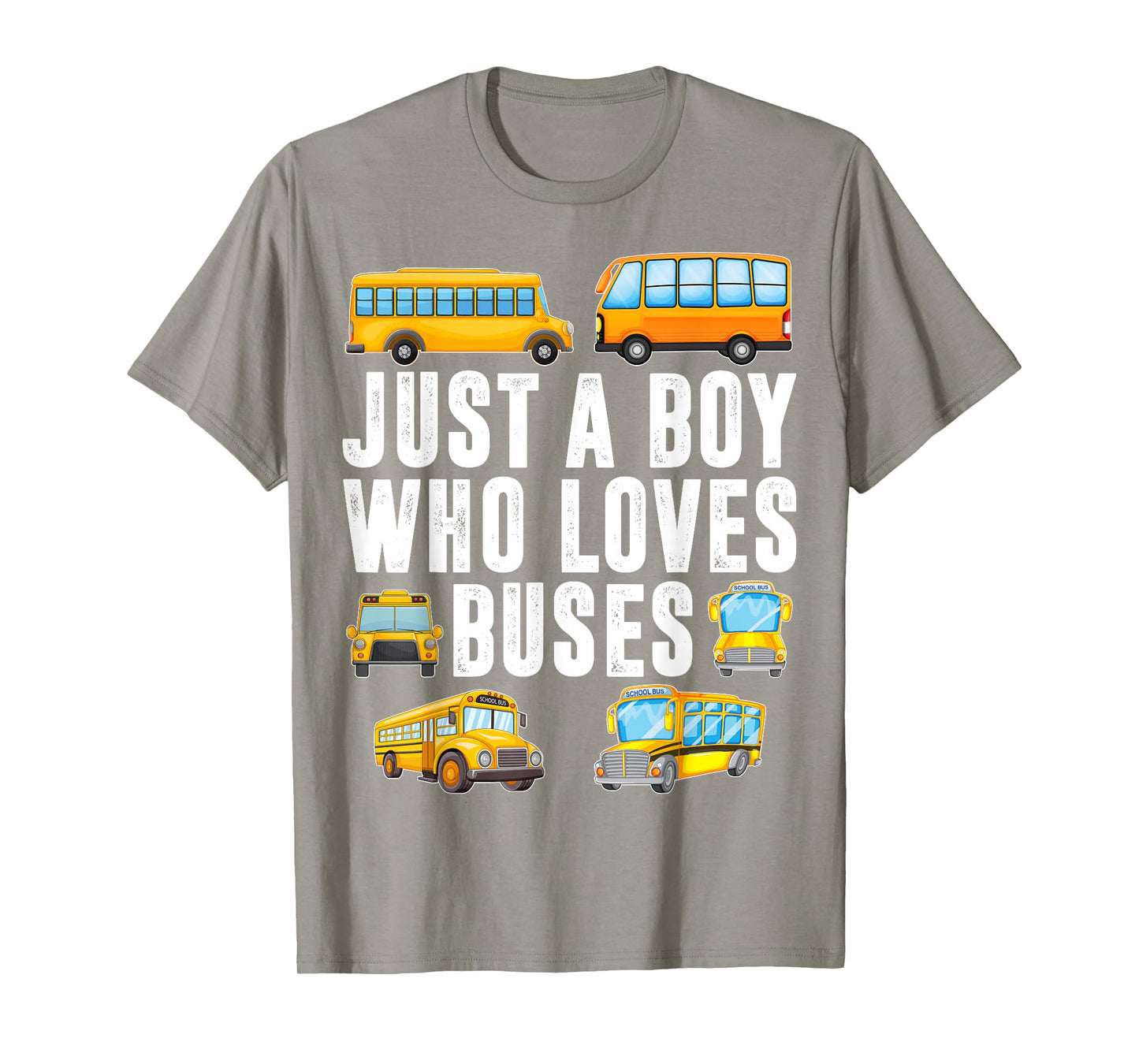 Kids Toddler Just A Boy Who Loves Buses Boys Men School Bus T-Shirt