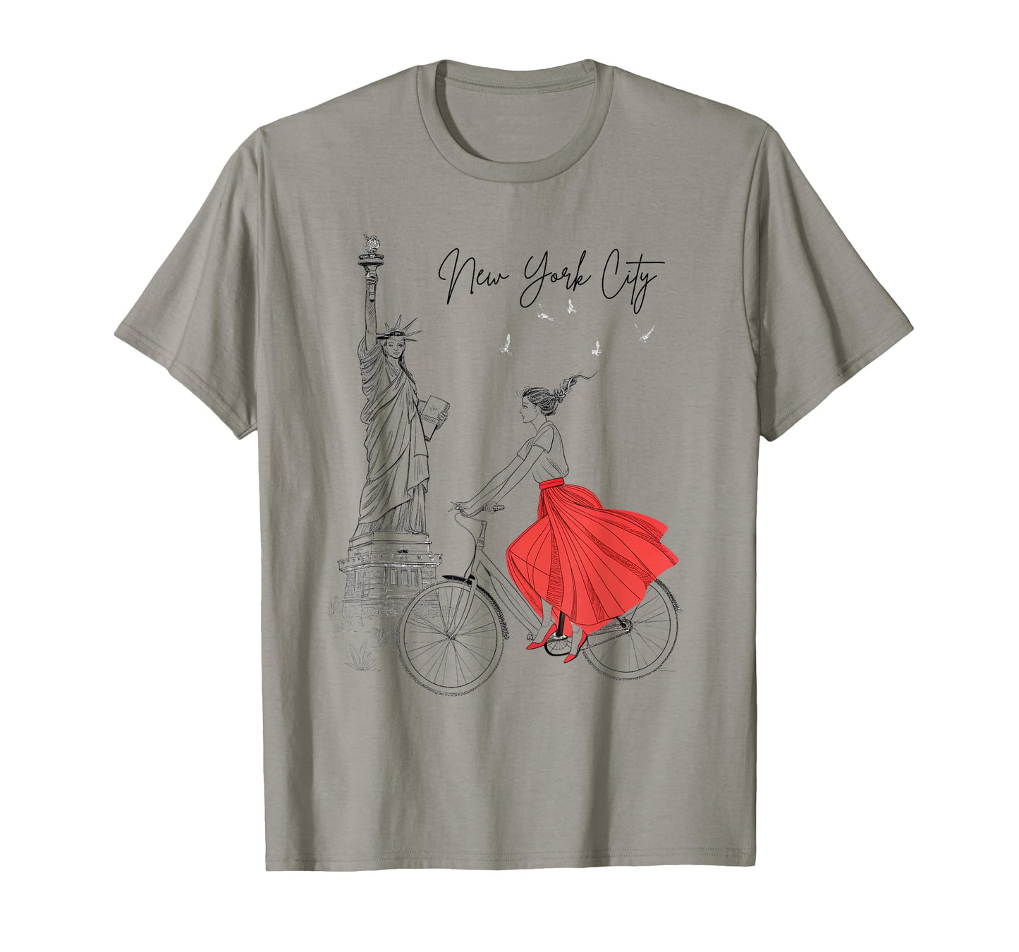 Statue of Liberty Cyclist Art NYC New York City Women's T-Shirt