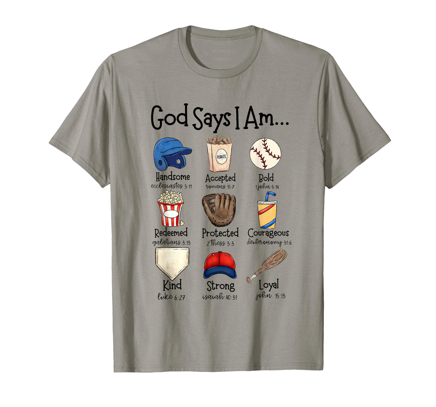 God Says I Am Baseball Christian Jesus Bible Verse Religious T-Shirt