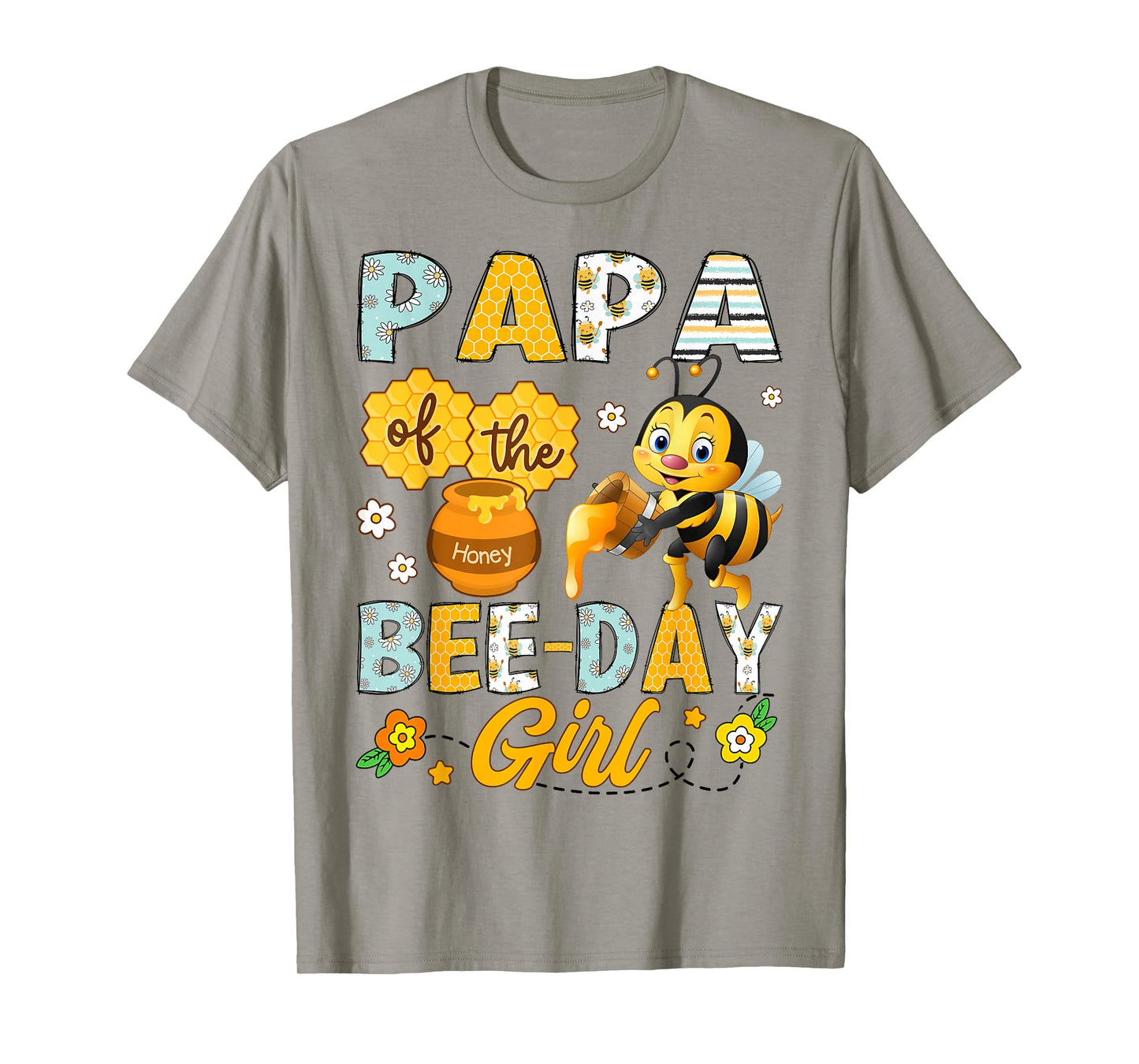 Papa Of The Bee-Day Girl Funny Bee Birthday Party T-Shirt
