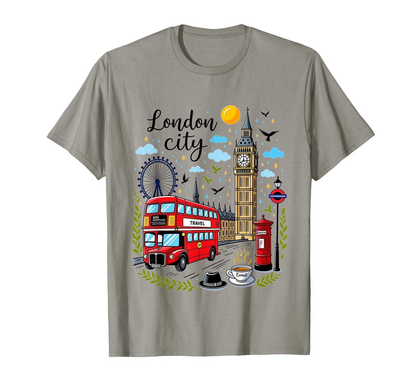 London City England Souvenir Iconic Landmarks UK Travel T-Shirt