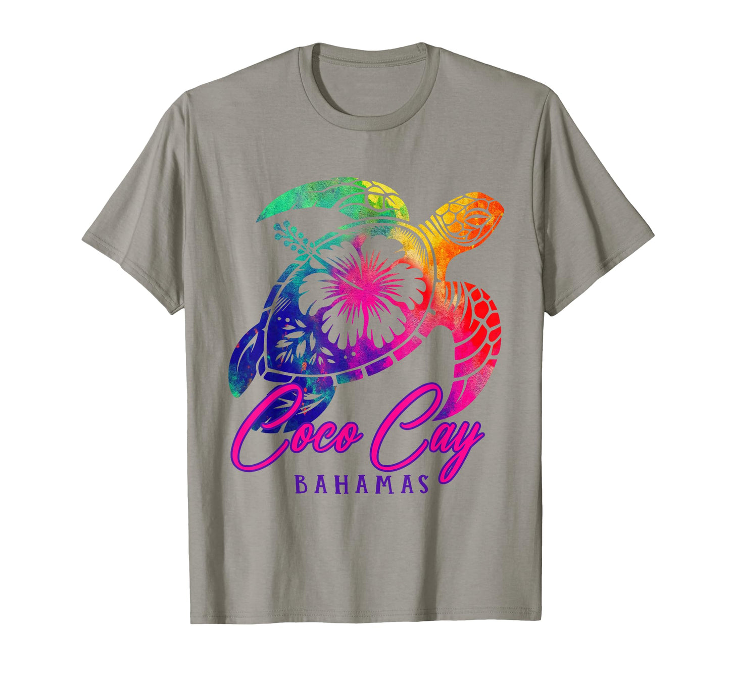 Coco Cay Tie Dye Sea Turtle Hibiscus Bahamas Vacation 2025 T-Shirt