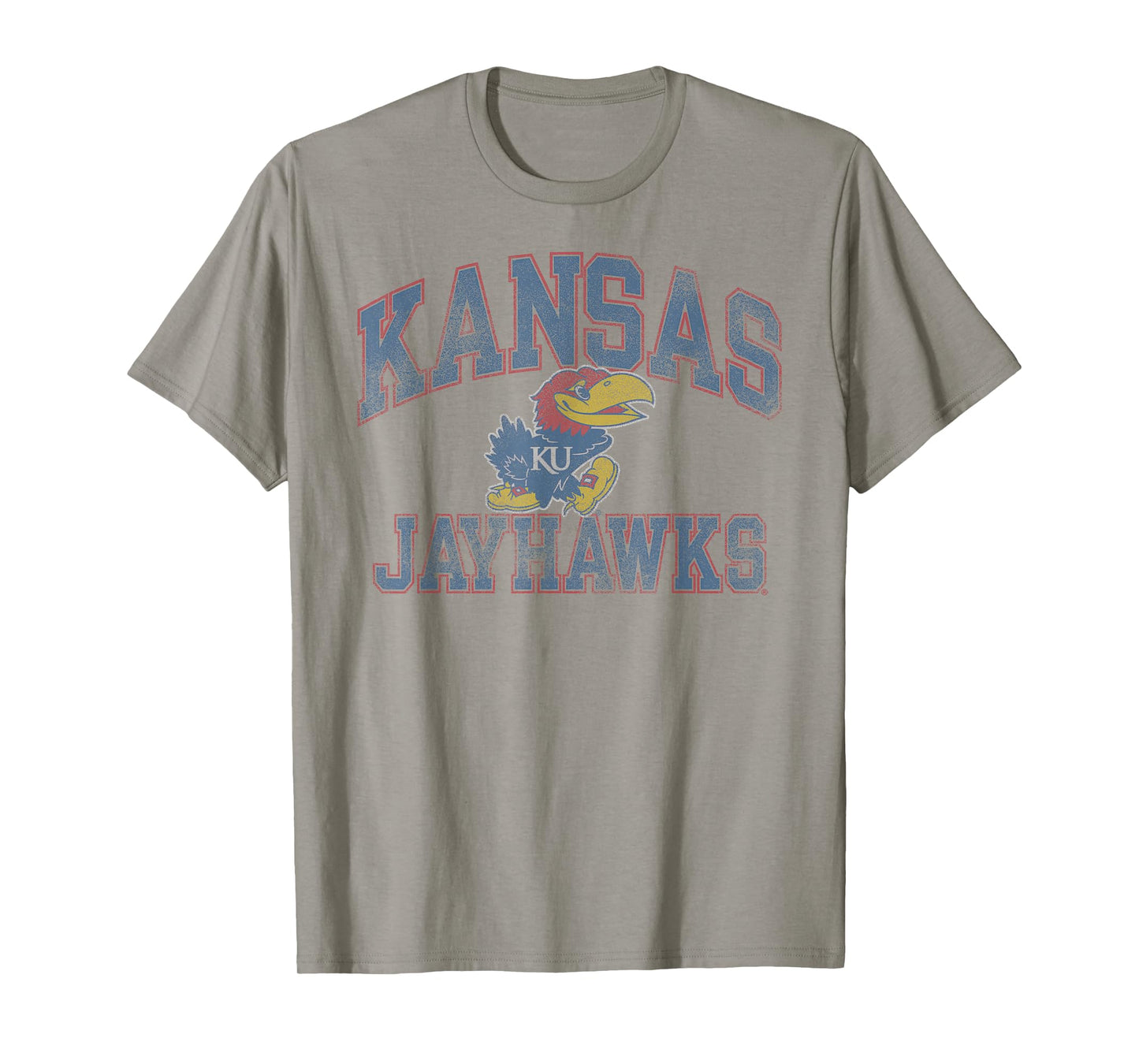 Kansas Jayhawks Vintage Worn Gray Officially Licensed T-Shirt
