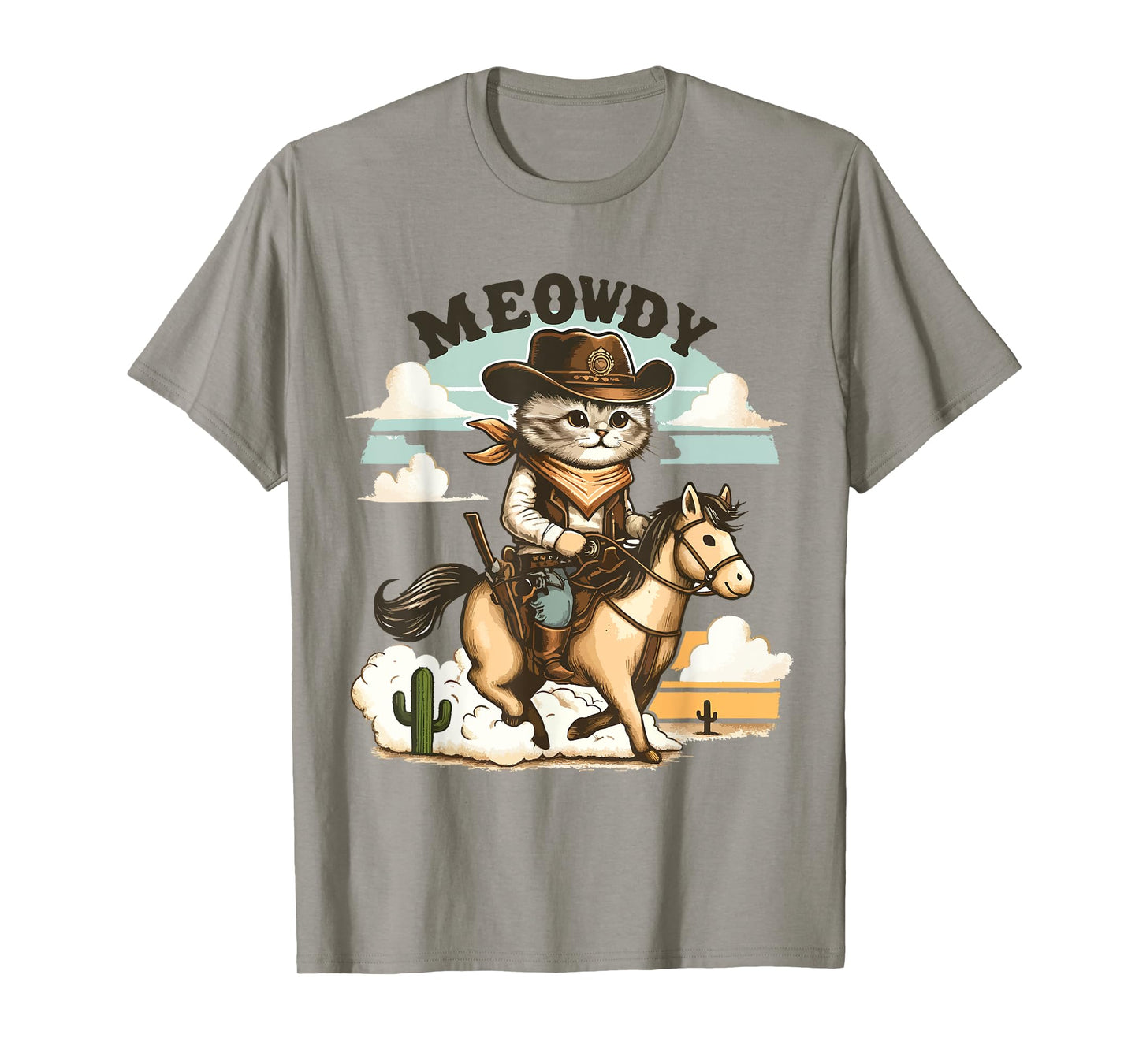 Meowdy Partner Cat Cowboy Horse Howdy Funny Country Western T-Shirt