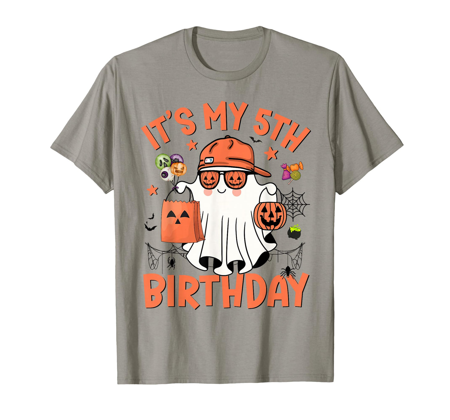 It's My 5th Birthday Funny Halloween Ghost Boo 5th Bday Boys T-Shirt