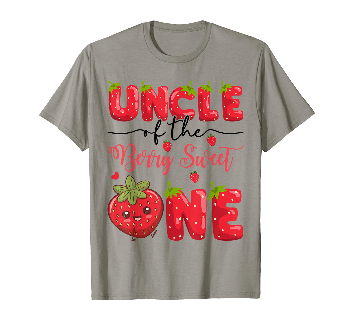 Uncle Of The Berry Sweet One Strawberry First Birthday T-Shirt