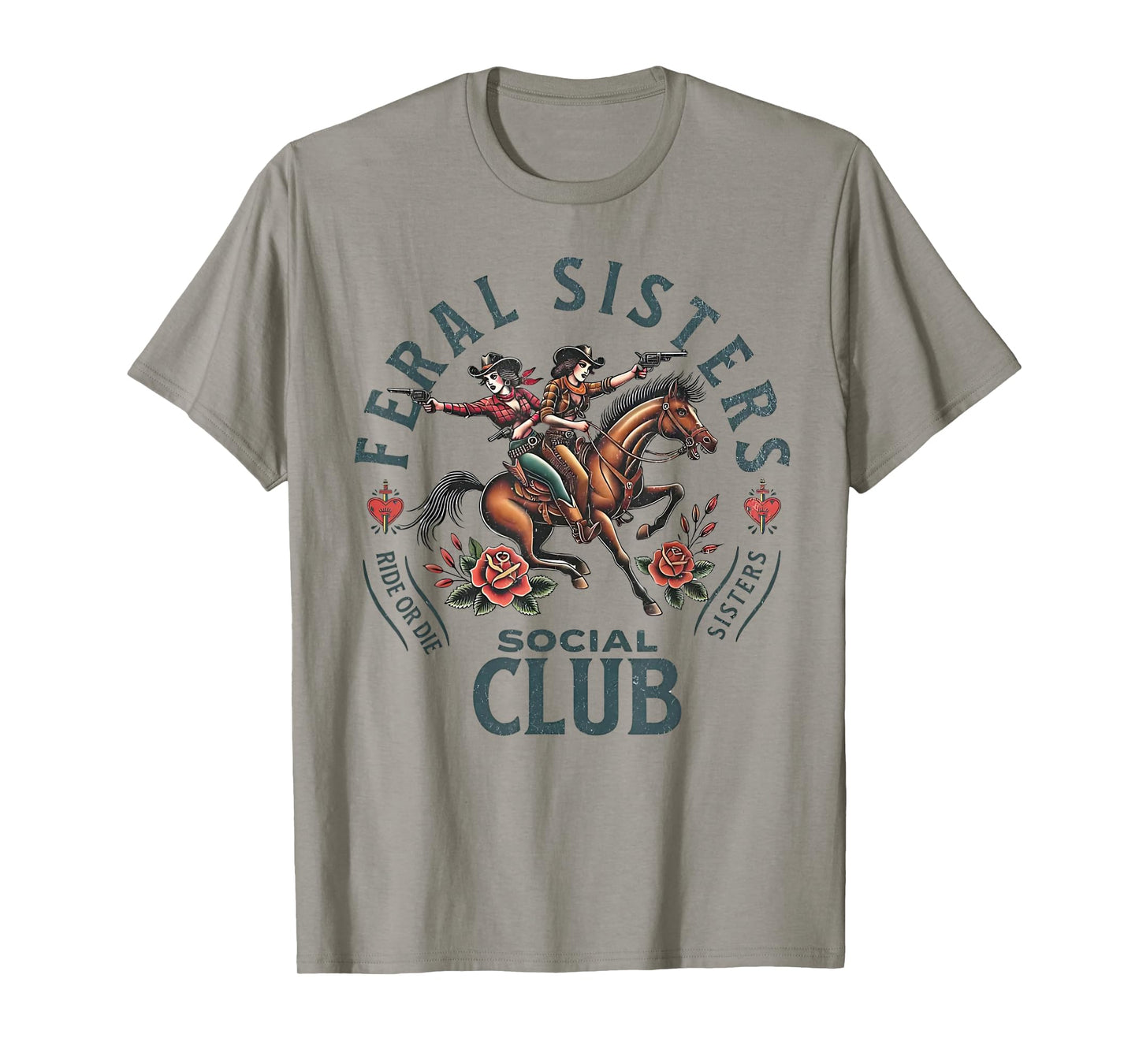 Funny Sisters Feral Sisters Social Club Gifts For Sisters T-Shirt
