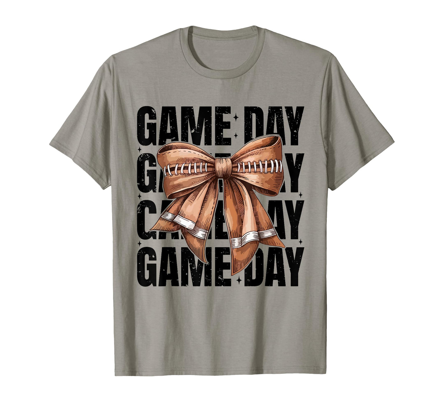 Vintage Game Day Football Season Coquette Bow Funny Sport T-Shirt