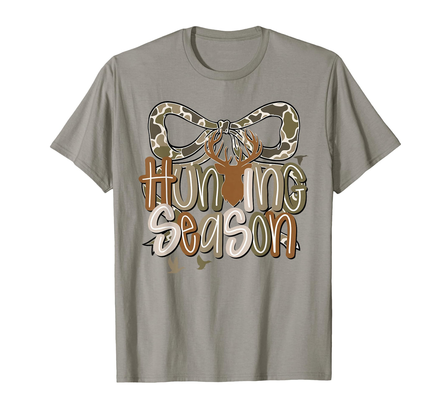 Camo Coquette Bow Deer Hunt Duck Hunting Women Girls Kids T-Shirt