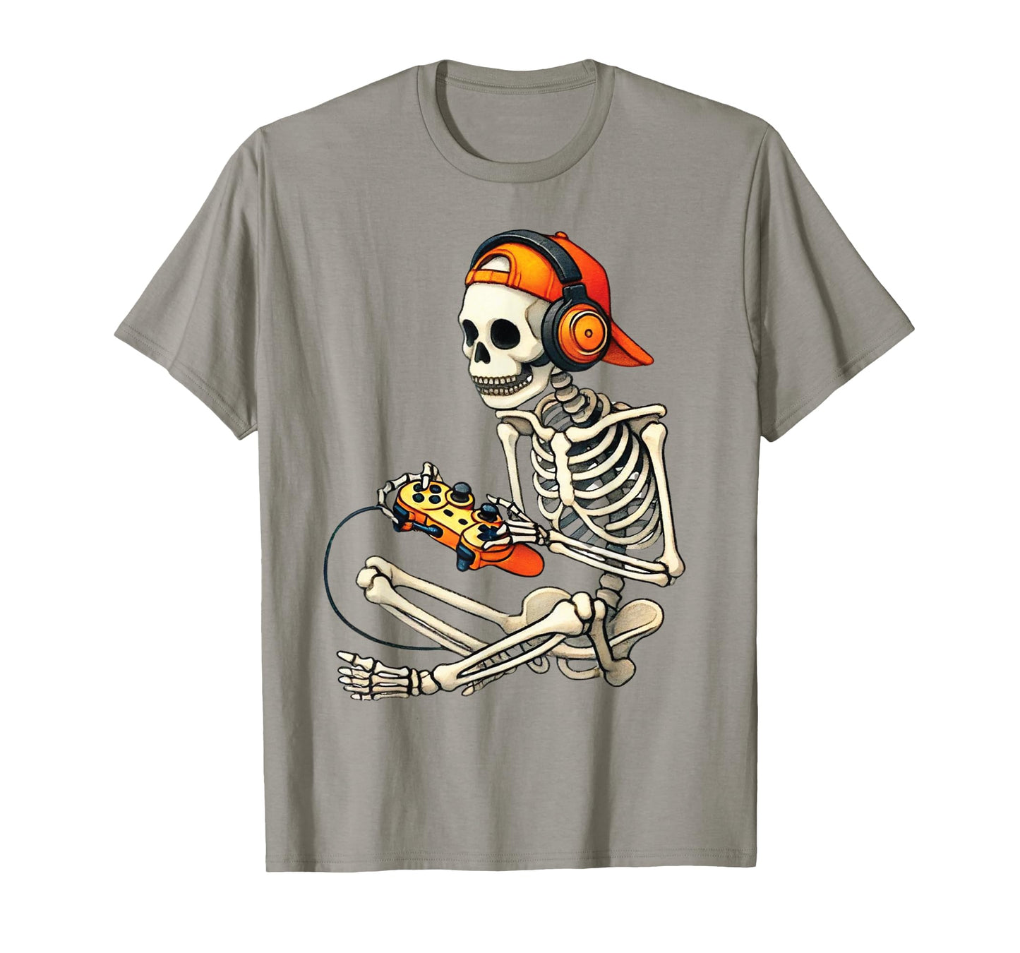 Halloween Skeleton Gamer Video Gaming Costume Boys Men Kids T-Shirt