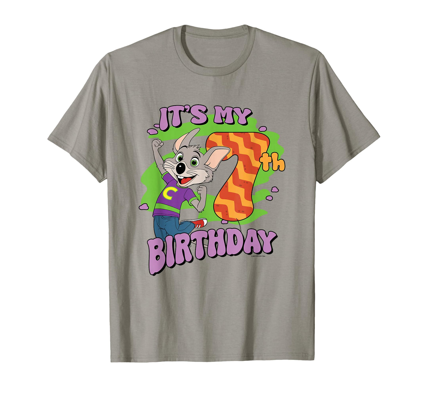 Chuck E. Cheese It's My 7th Birthday Happy Chuck Chest Logo T-Shirt
