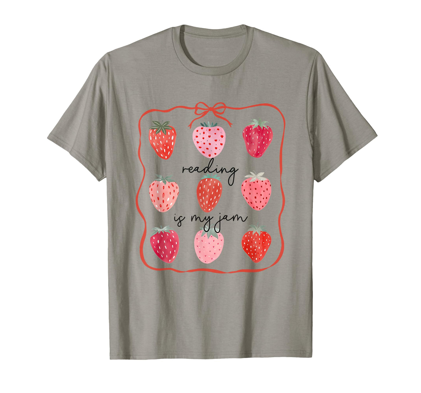 Women Reading Is My Jam Cute Strawberry School Librarian T-Shirt
