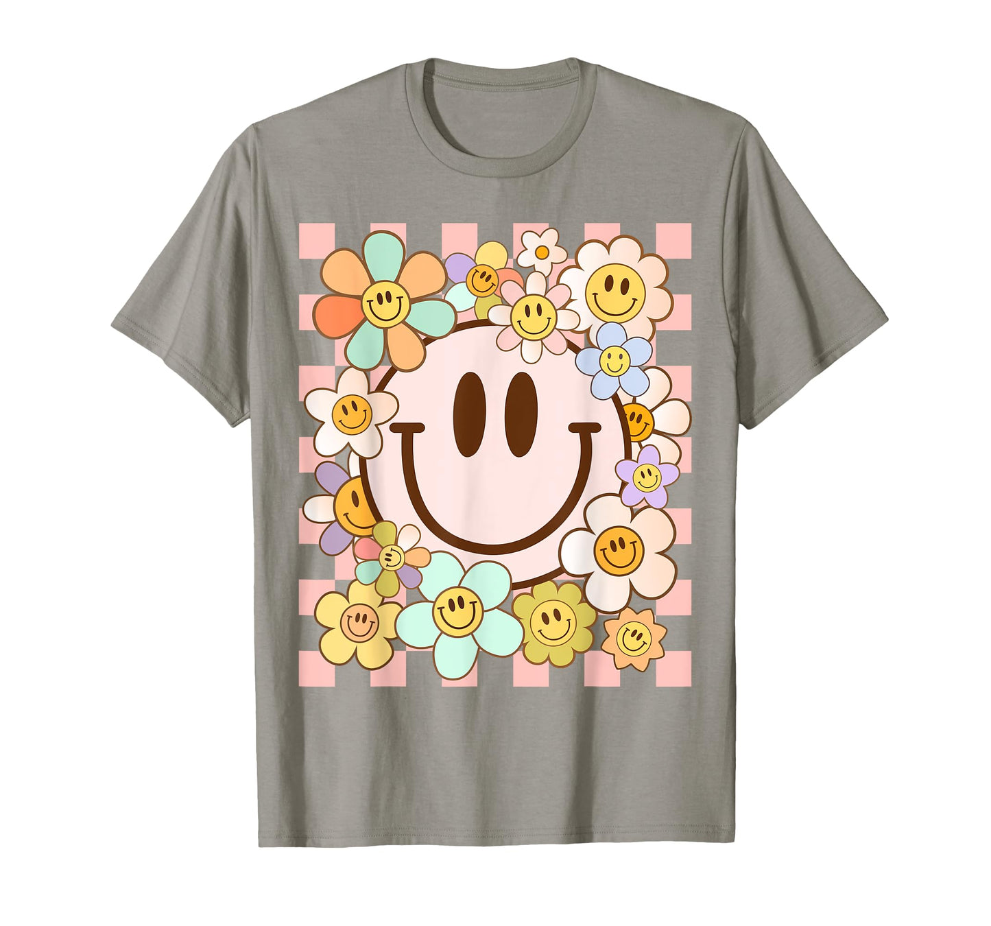 Happy Face Daisy Flower Shirt Preppy Aesthetic Smile Face T-Shirt