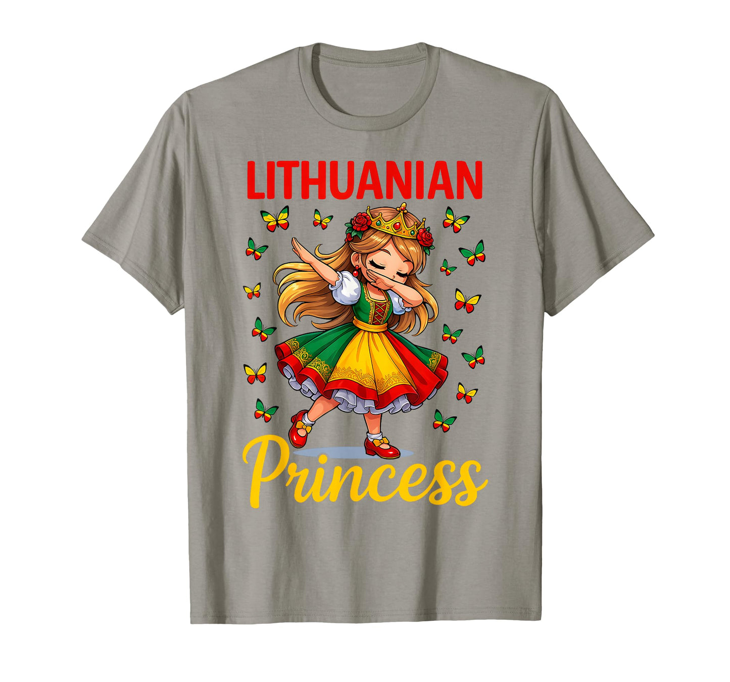 Lithuanian Princess Girl Dab Cute Traditional Dress Girls T-Shirt